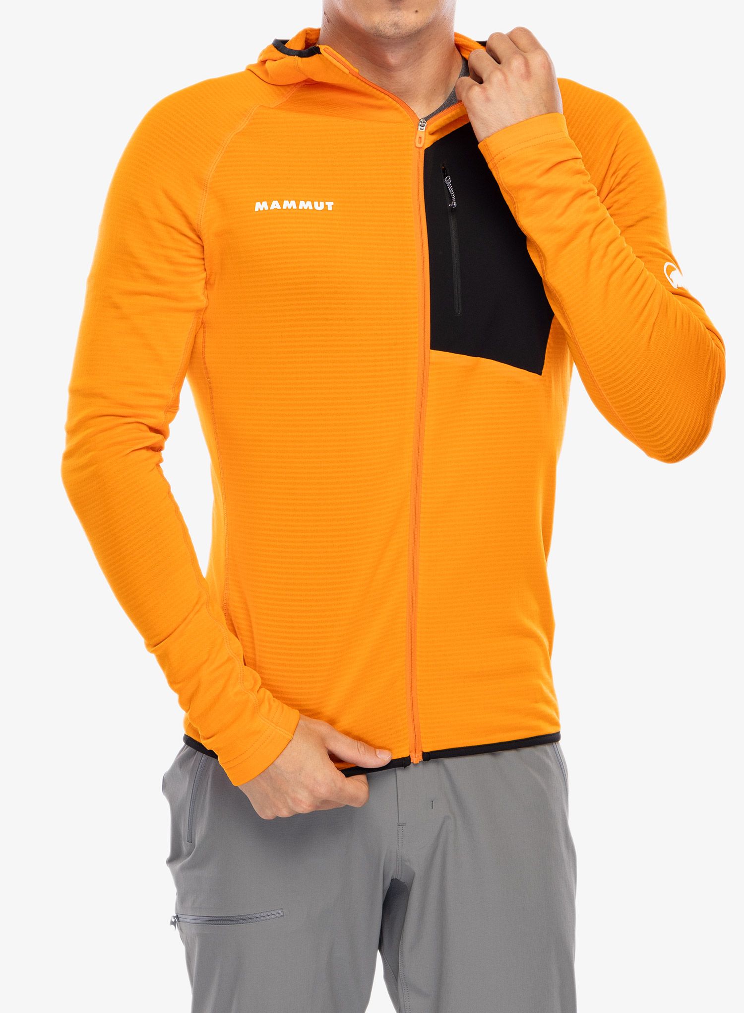 Mikina se zipem Mammut Aenergy Light ML Hooded Jacket - dark tangerine/black