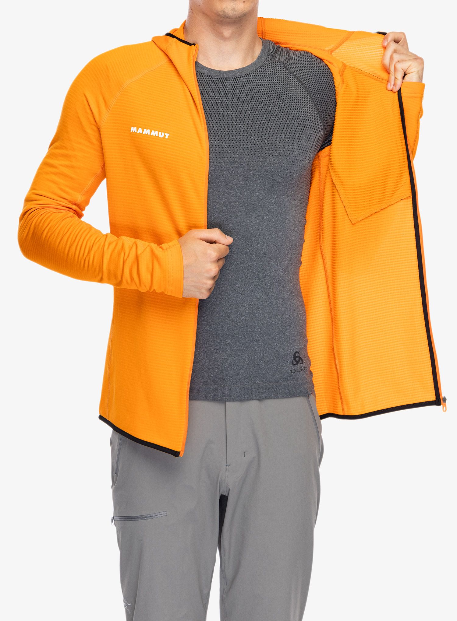 Mikina se zipem Mammut Aenergy Light ML Hooded Jacket - dark tangerine/black