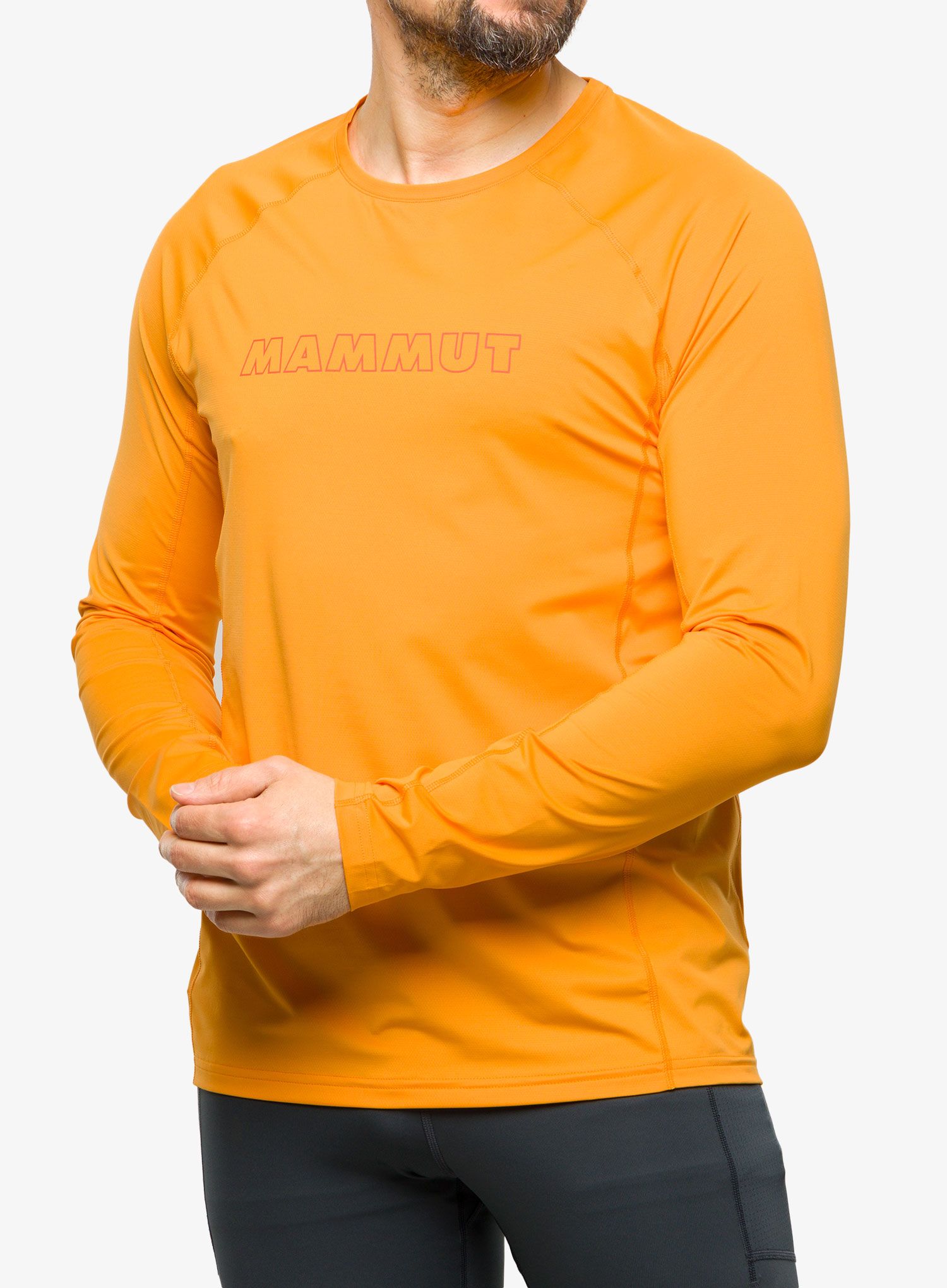Mikina bez kapuce Mammut Selun FL Longsleeve Logo - tangerine