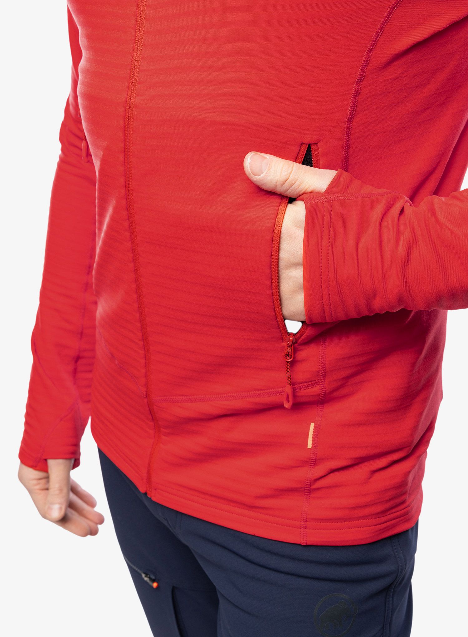 Rozepínací mikina Mammut Taiss Light ML Hooded Jacket - mammut red