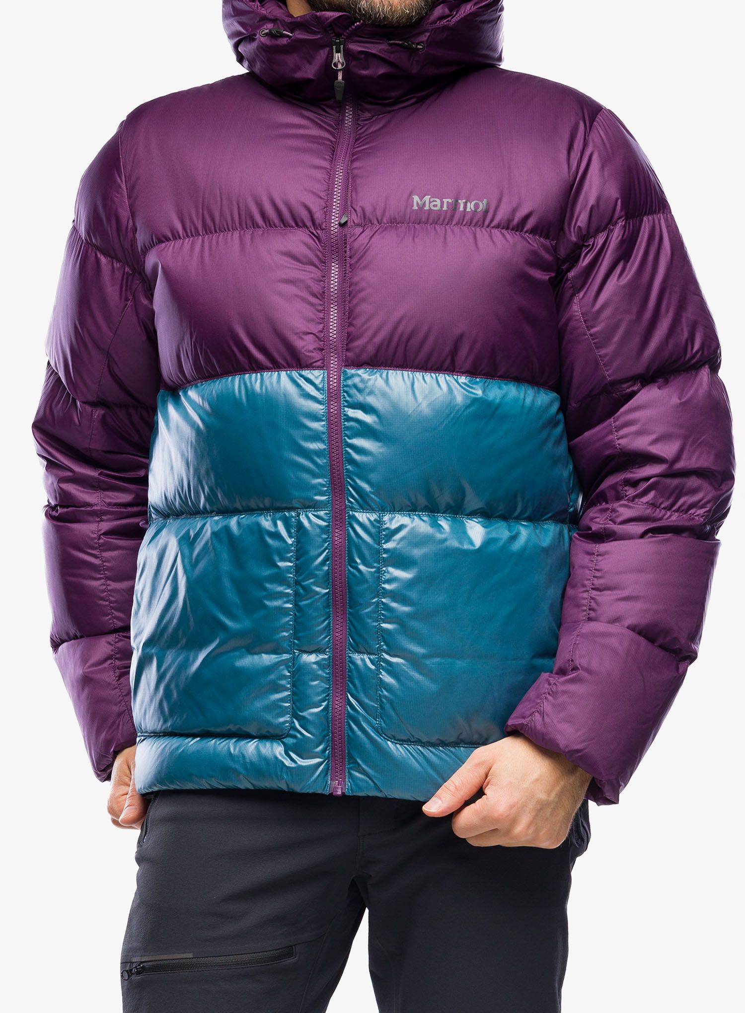 Zateplená bunda Marmot Guides Down Hoody - purple fig/moon river