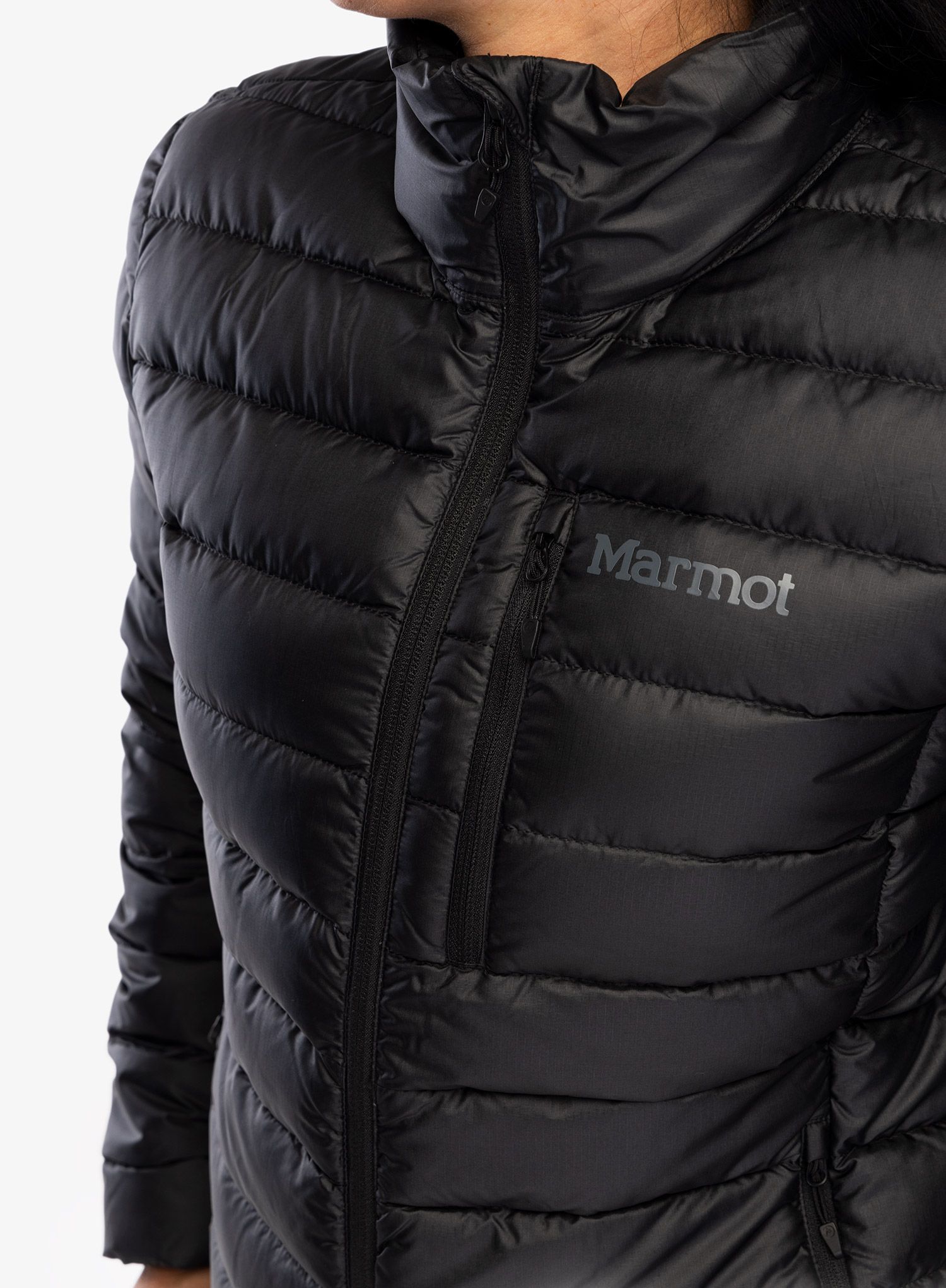 Dámská péřová bunda Marmot Highlander Jacket - black