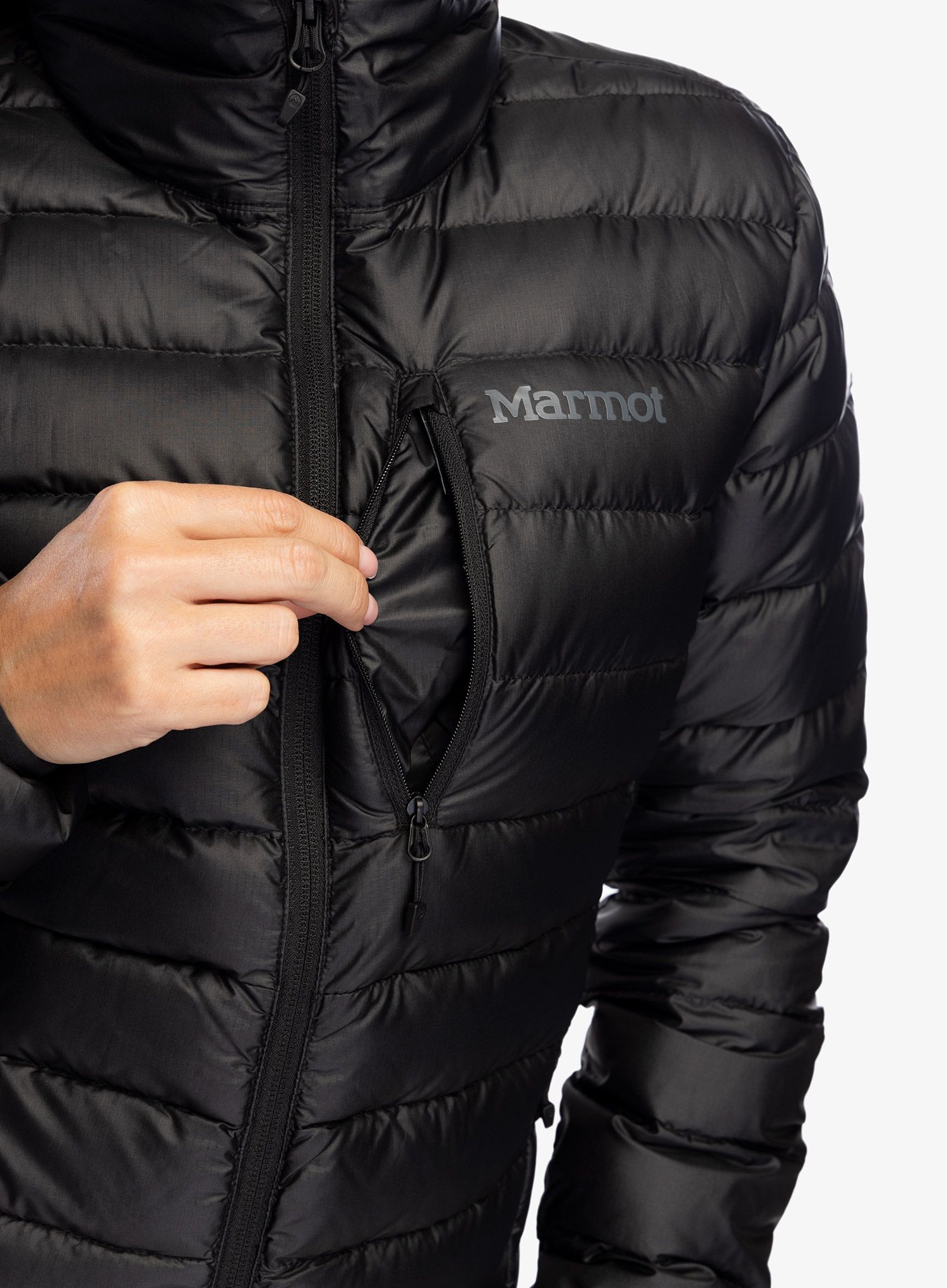 Dámská péřová bunda Marmot Highlander Jacket - black