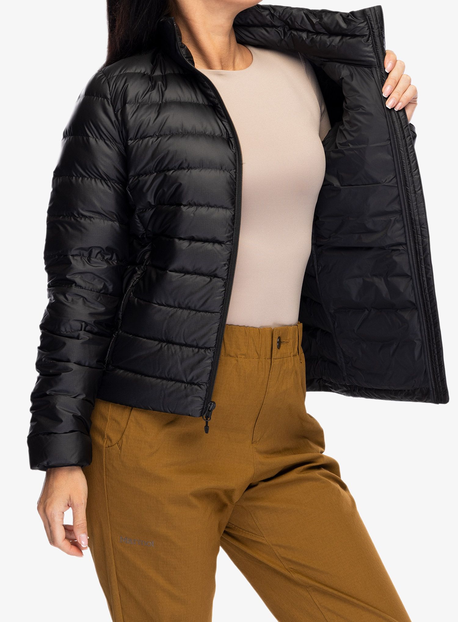 Dámská péřová bunda Marmot Highlander Jacket - black
