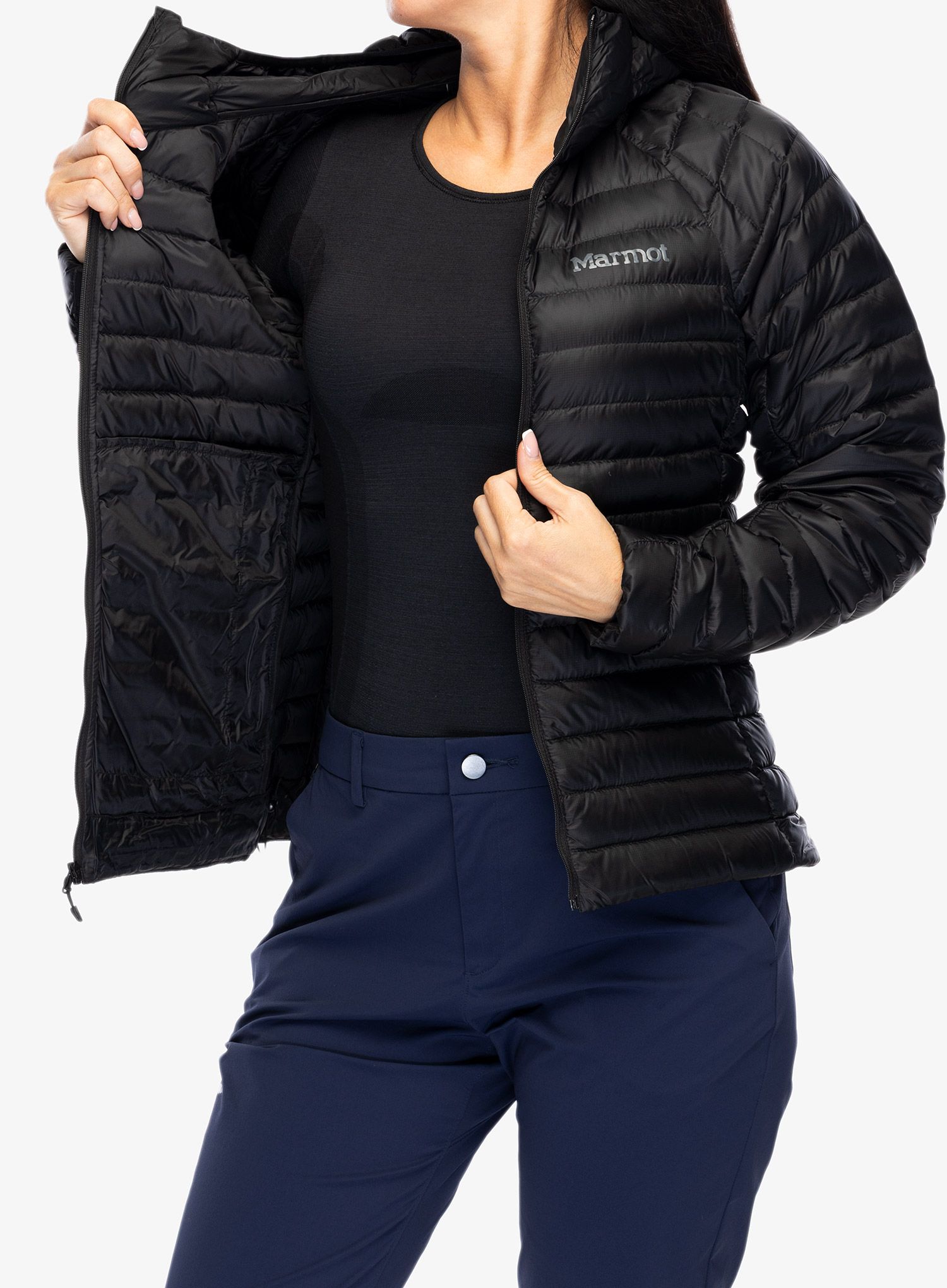 Dámská péřová bunda Marmot Hype Down Hoody - black/black