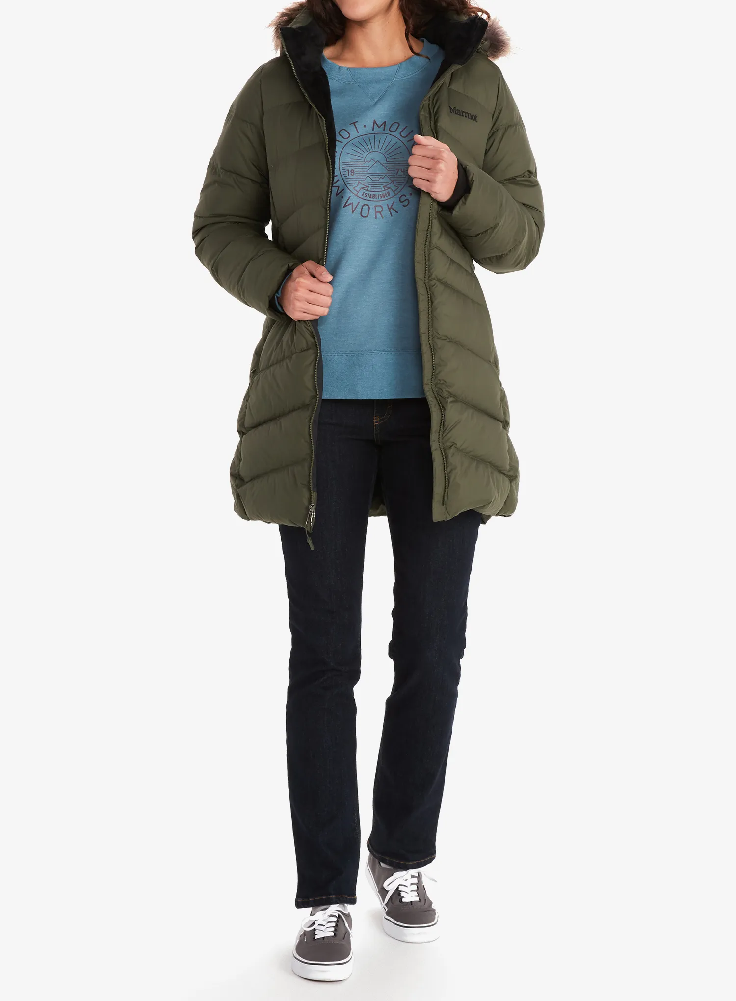 Dámský péřový kabát Marmot Montreal Coat - nori/nori