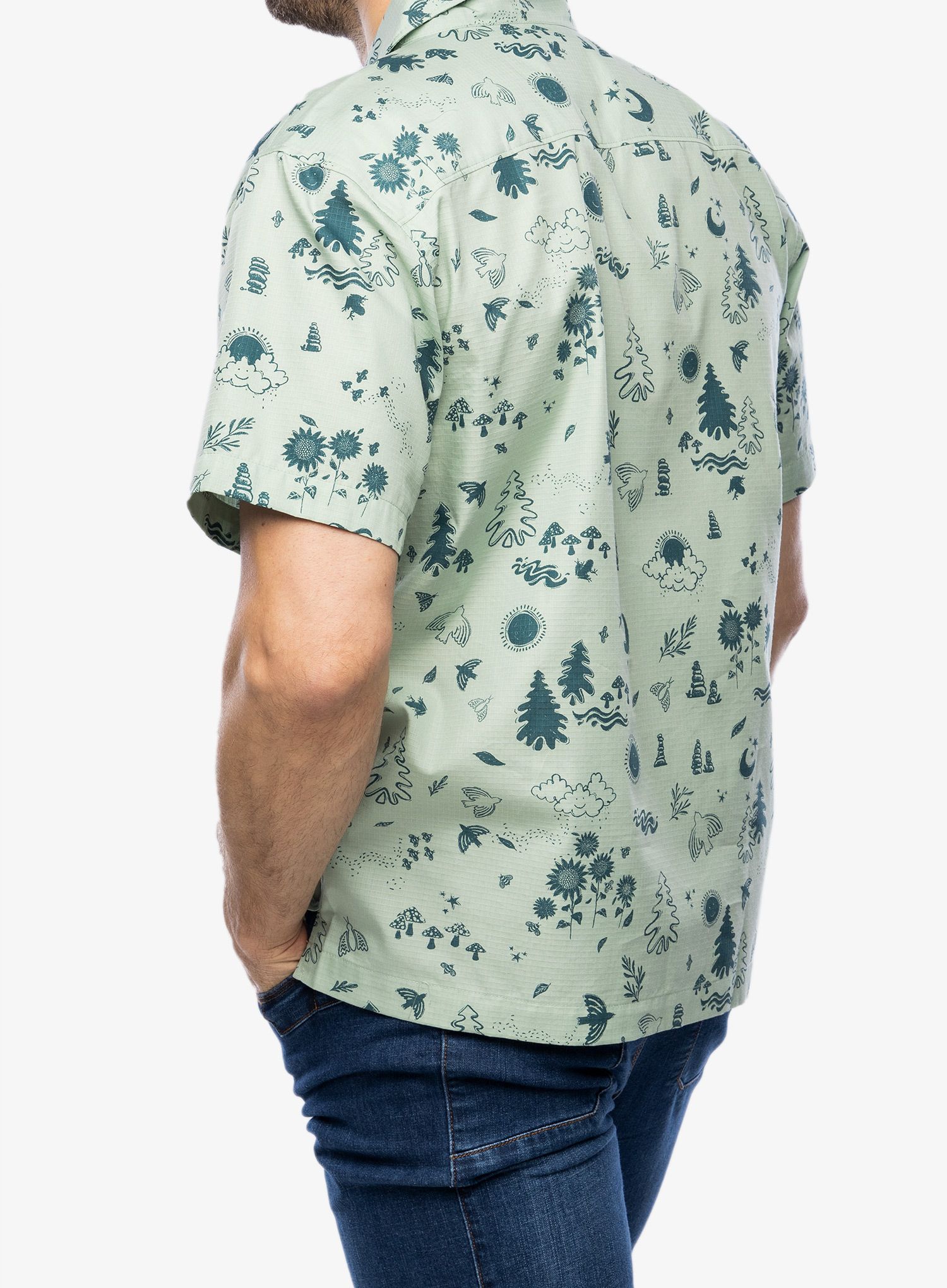 Košile Marmot Muir Camp Novelty S/S - frosty green trail mix