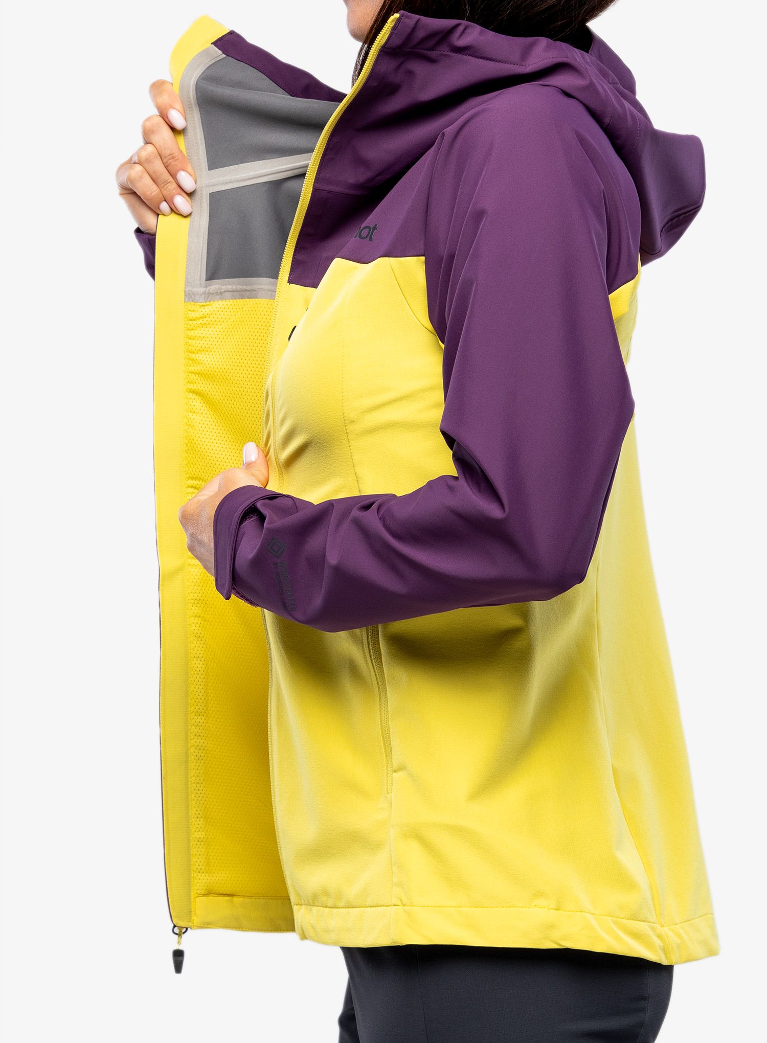 Softshellová bunda dámská Marmot ROM GORE-TEX Infinium Hoody - purple fig/limelight