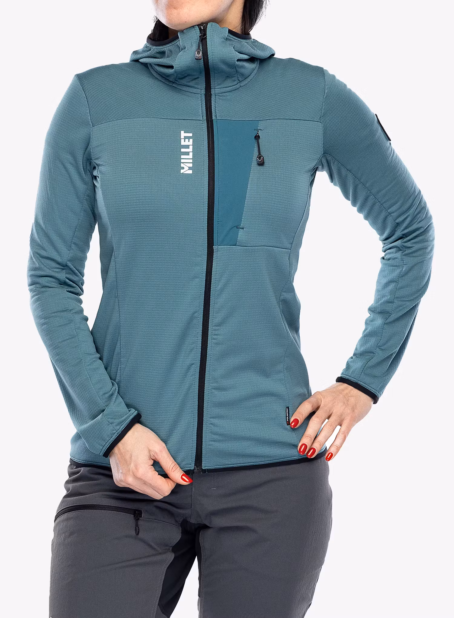 Fleece mikina dámská Millet Trilogy Light Grid Hoodie - hydro