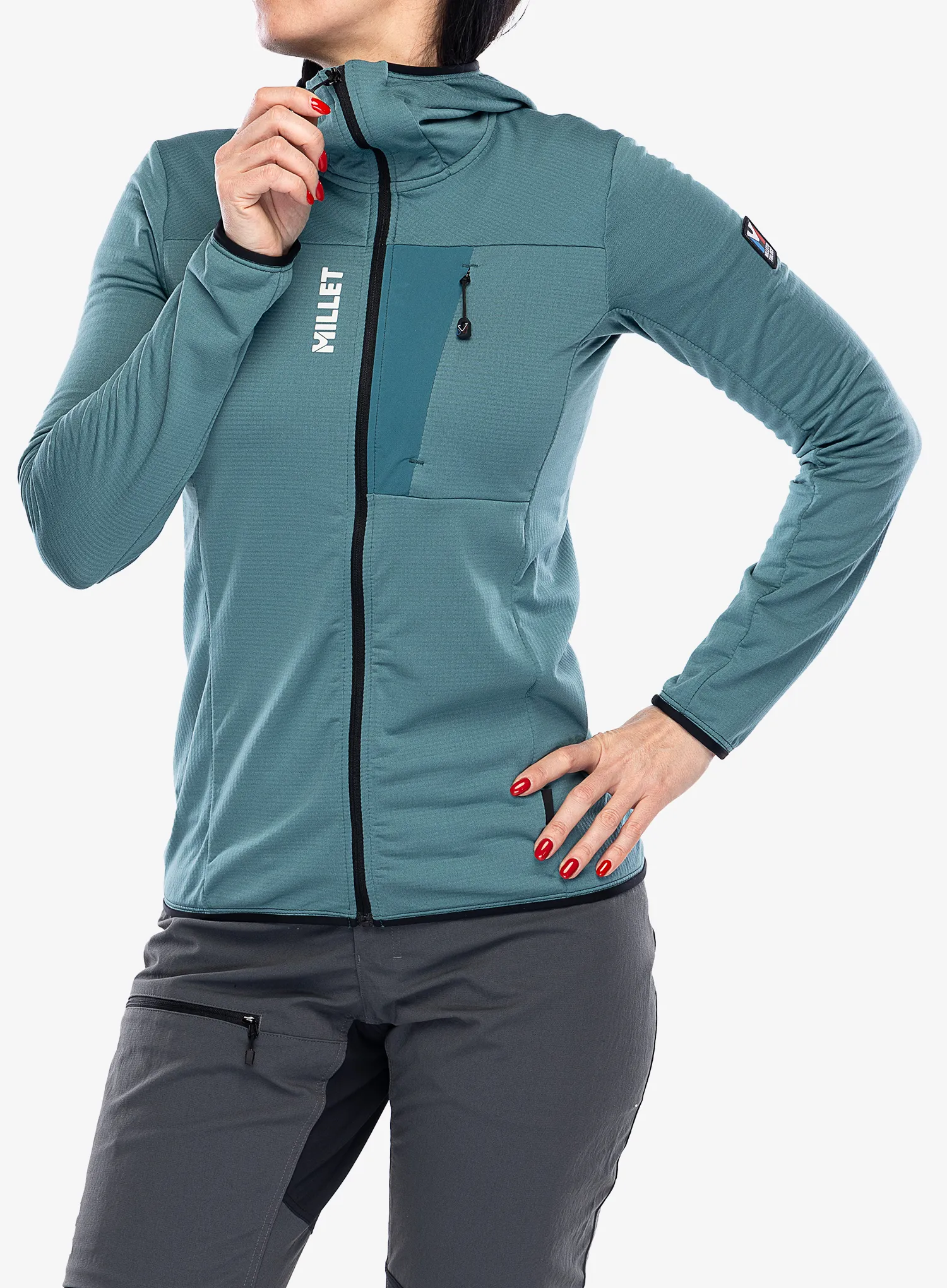 Fleece mikina dámská Millet Trilogy Light Grid Hoodie - hydro