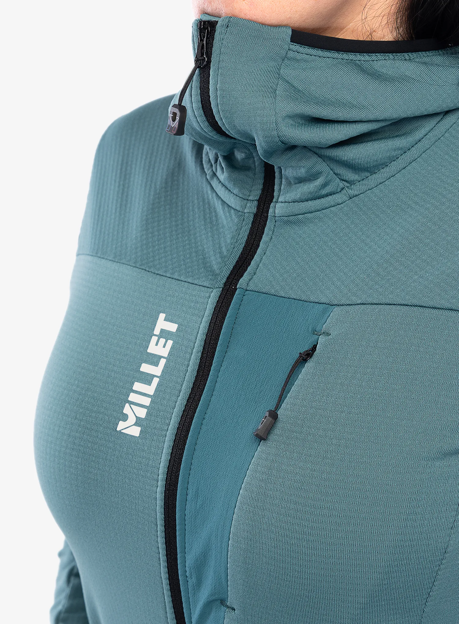 Fleece mikina dámská Millet Trilogy Light Grid Hoodie - hydro