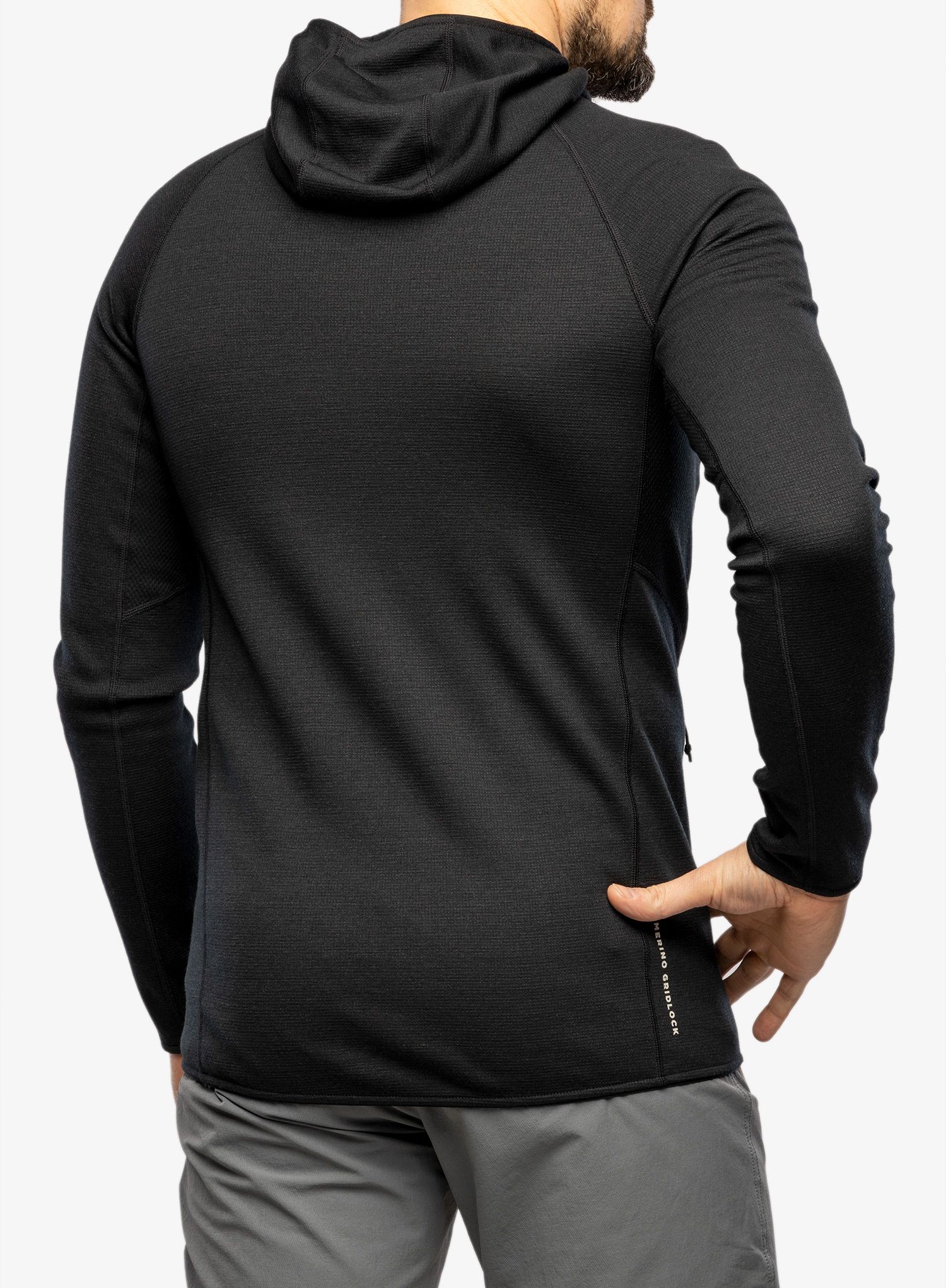 Fleece mikina Mons Royale Approach Merino Shift Fleece Hood - black