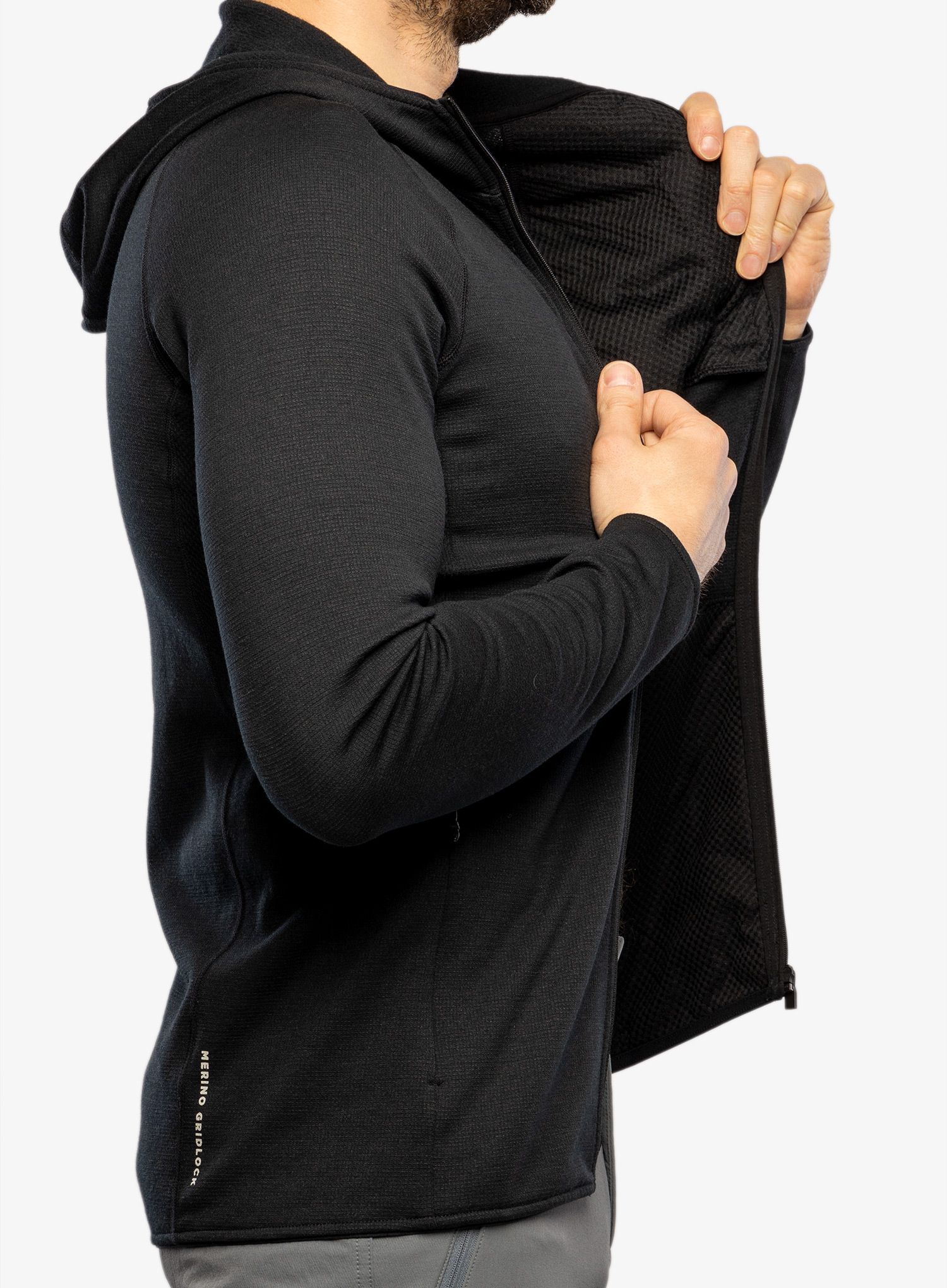 Fleece mikina Mons Royale Approach Merino Shift Fleece Hood - black