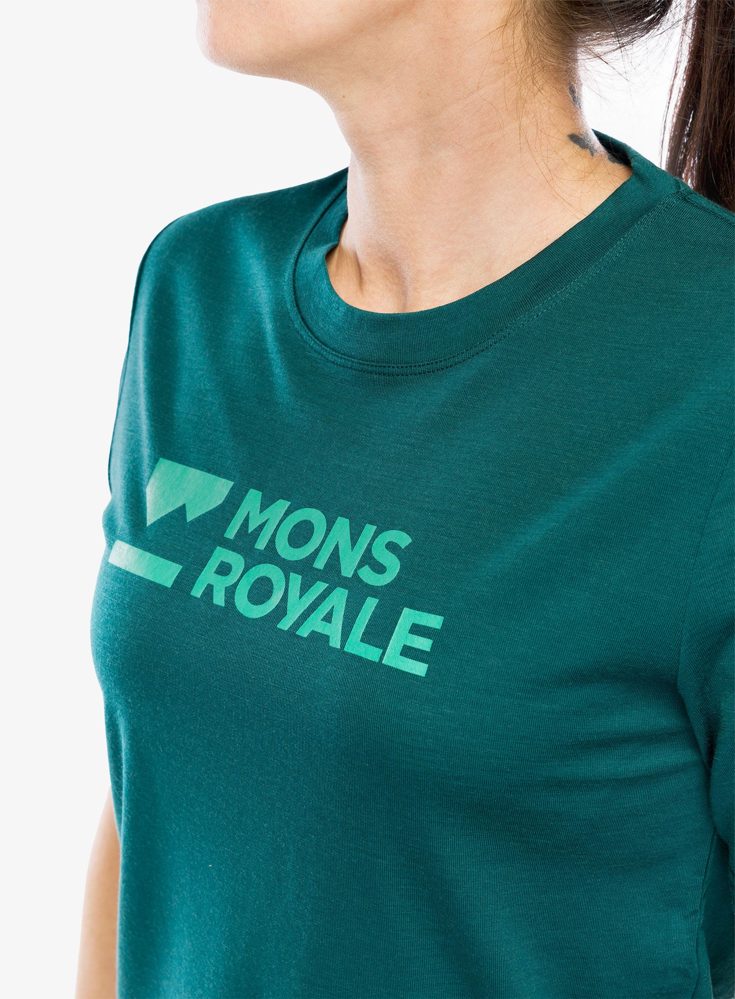 Merino triko dámské Mons Royale Icon Merino Air-Con Relaxed Tee - evergreen