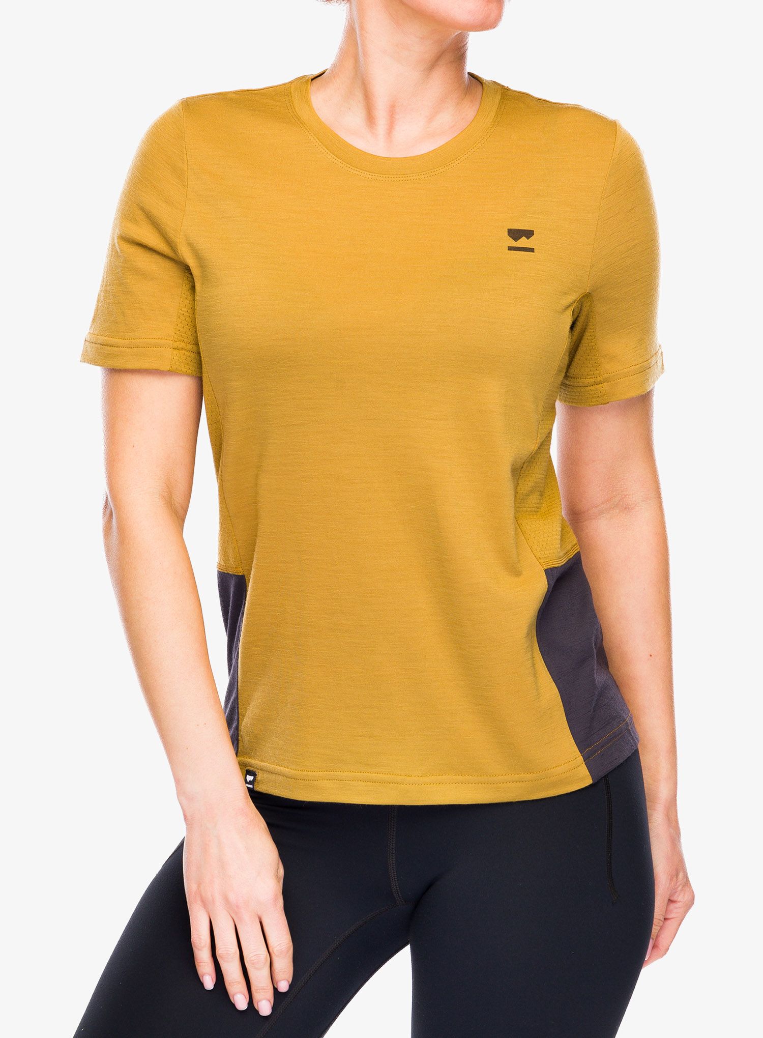 Dámské cyklistické triko Mons Royale Tarn Merino Shift Tee - shale/cumin