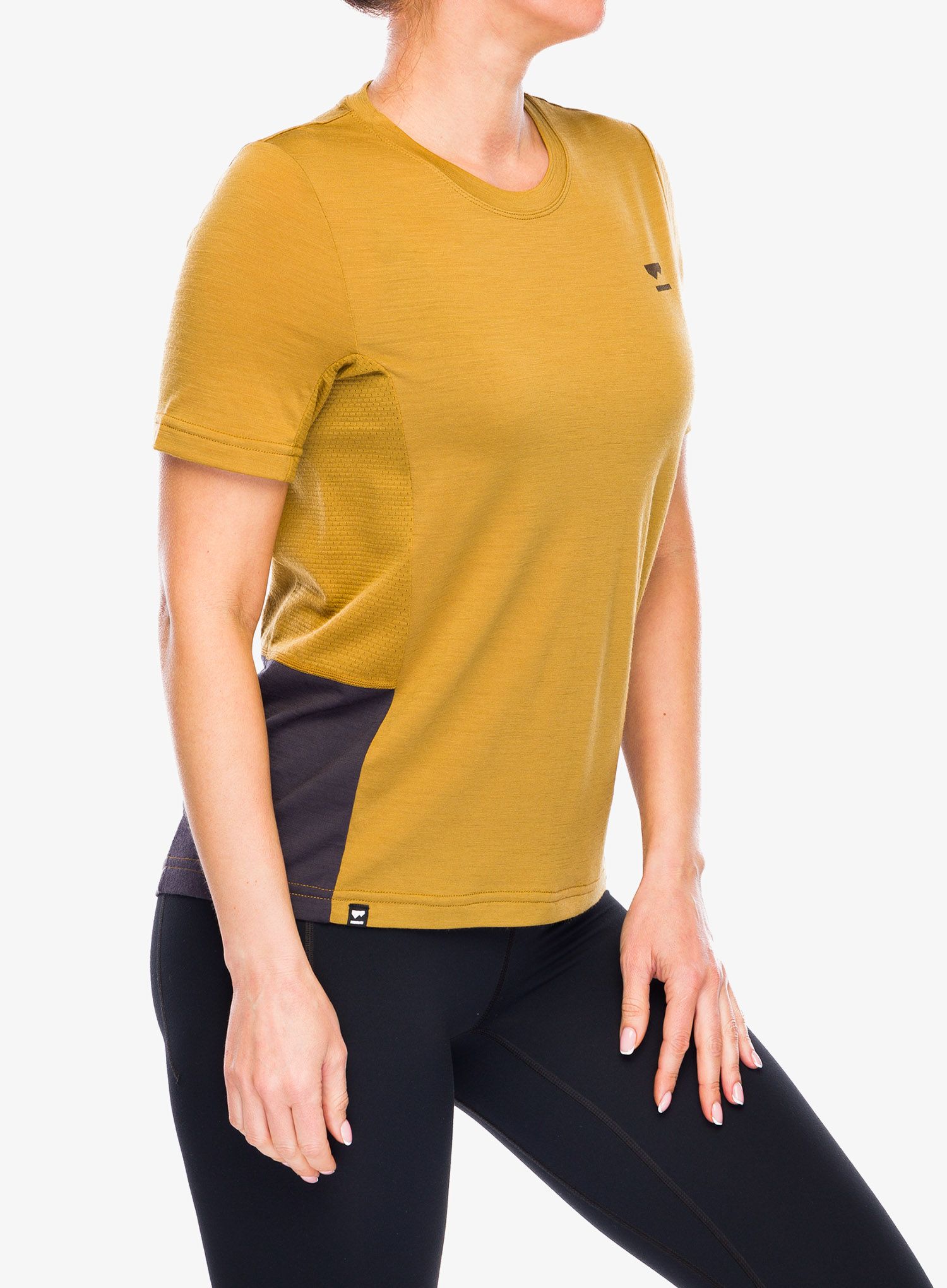 Dámské cyklistické triko Mons Royale Tarn Merino Shift Tee - shale/cumin