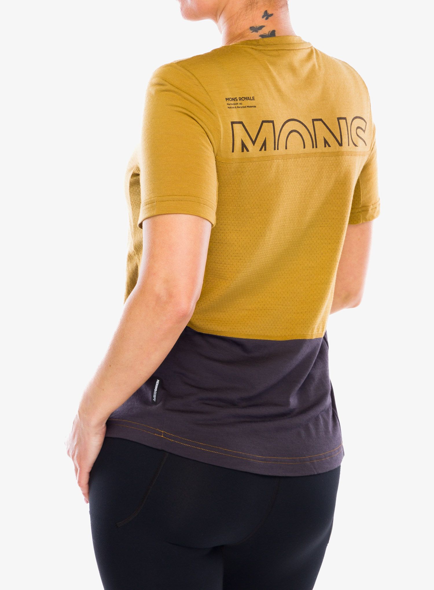 Dámské cyklistické triko Mons Royale Tarn Merino Shift Tee - shale/cumin