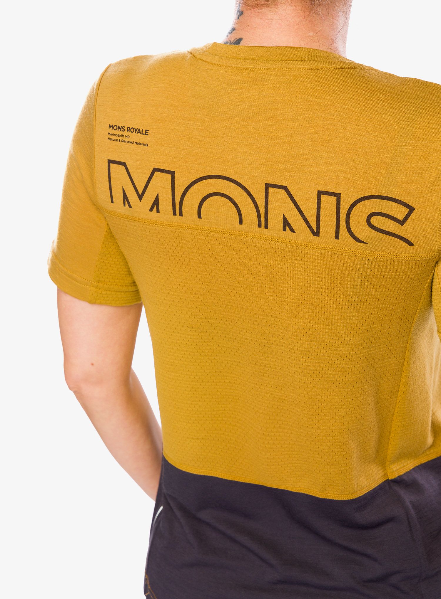 Dámské cyklistické triko Mons Royale Tarn Merino Shift Tee - shale/cumin