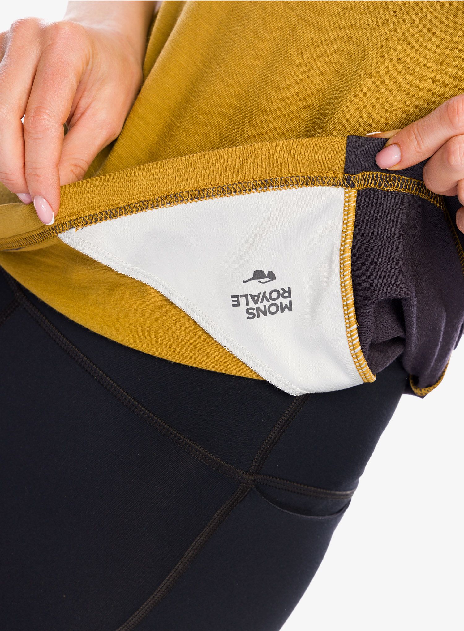 Dámské cyklistické triko Mons Royale Tarn Merino Shift Tee - shale/cumin