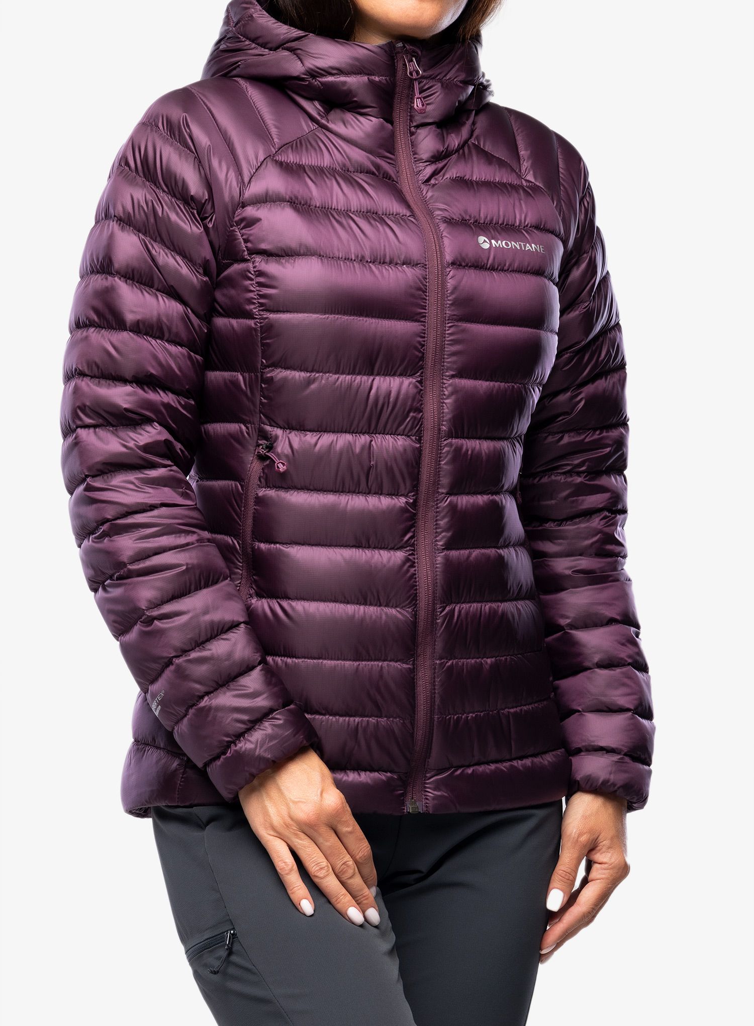 Dámská péřová bunda Montane Anti-Freeze Hoodie - saskatoon berry