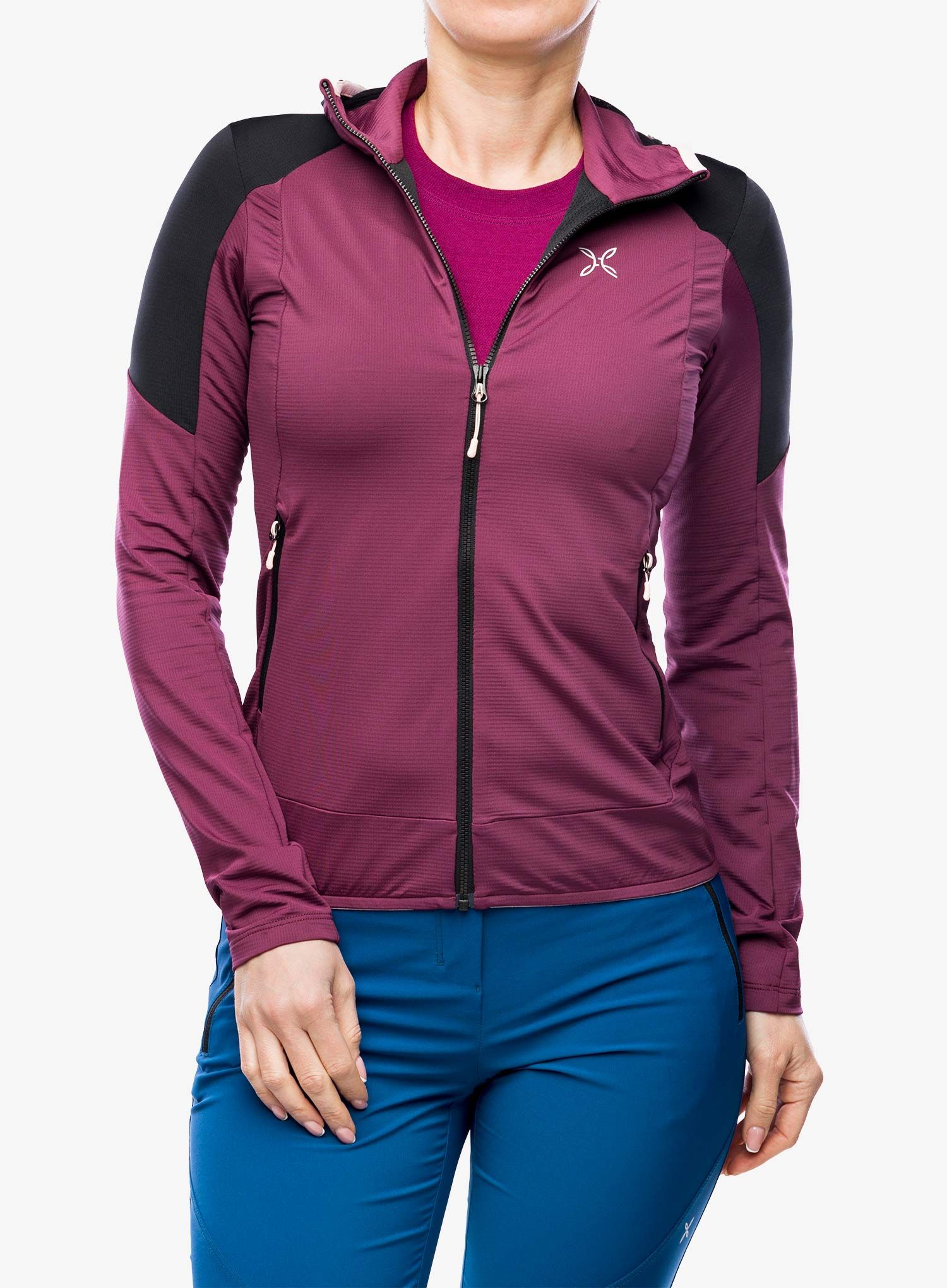 Dámská mikina s kapucí Montura Light Revolution Maglia - wine red