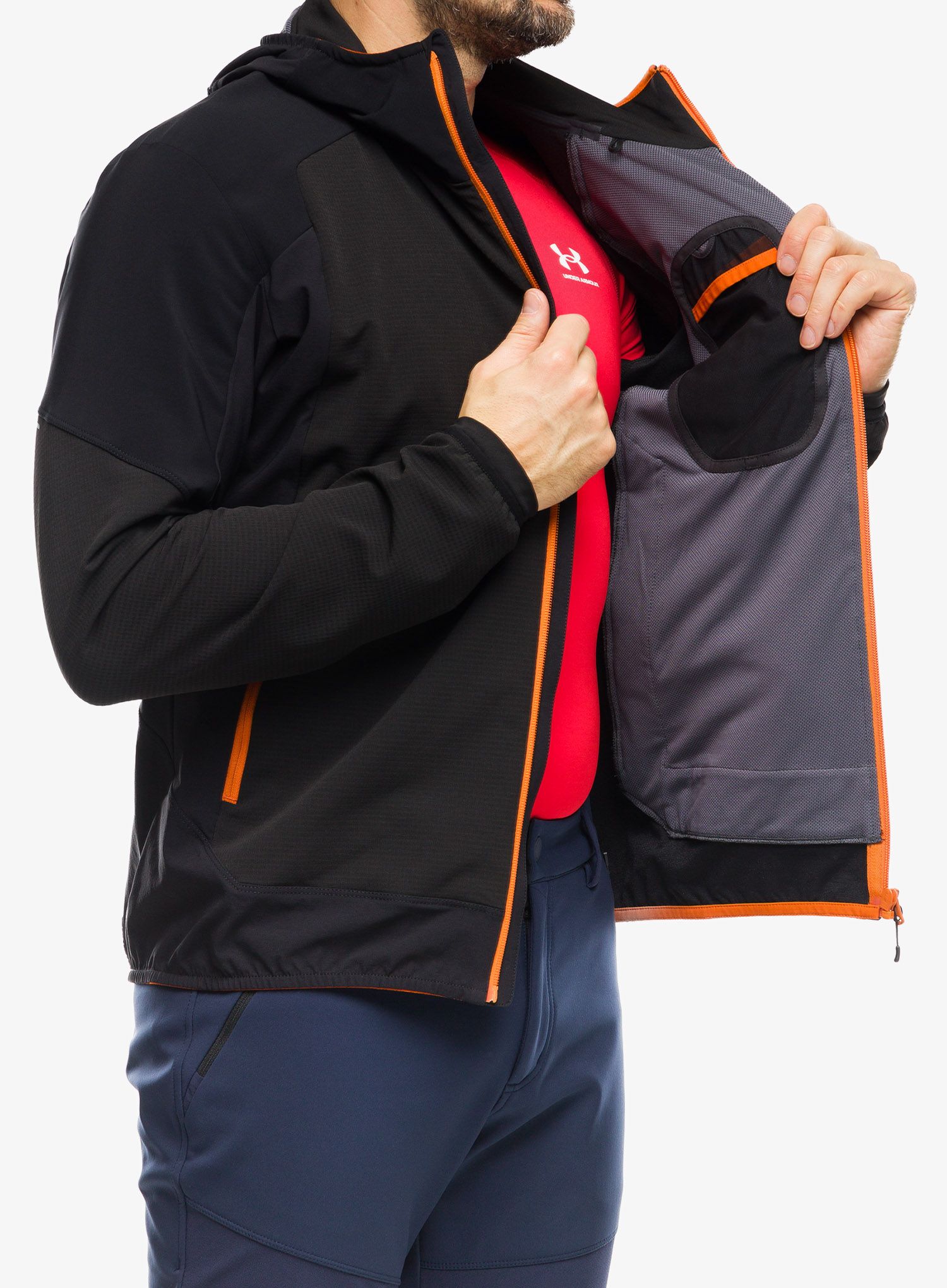 Softshellová bunda Montura Premium Wind Conf.Fit Jacket - black/mandarine