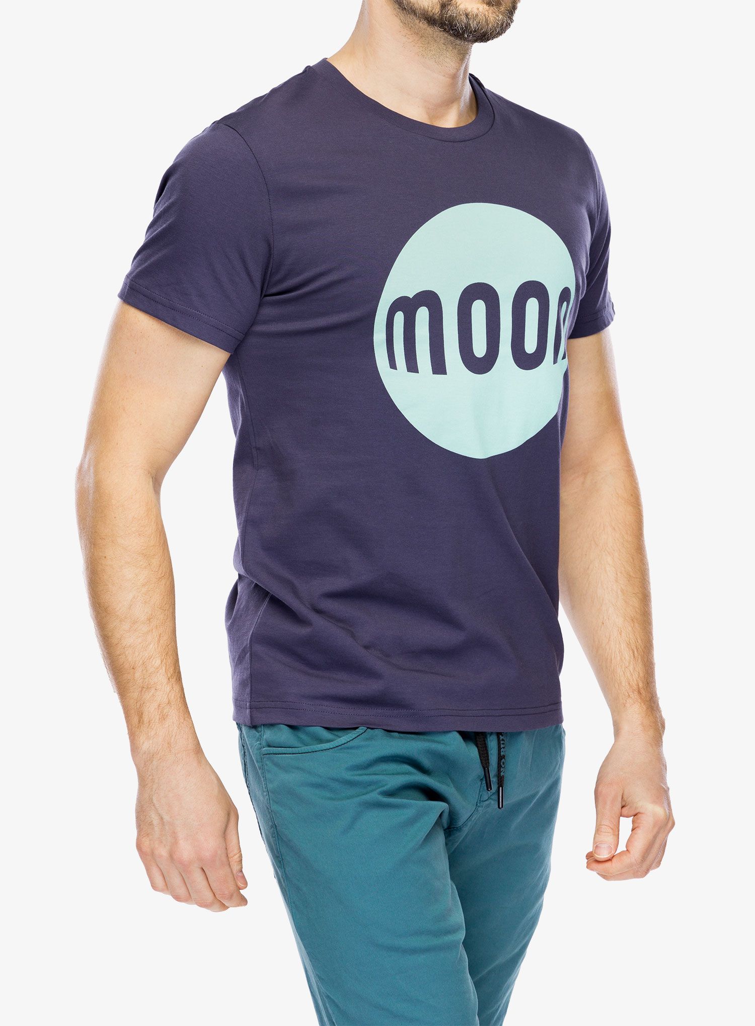 Tričko s potiskem Moon Climbing Moon Logo T-Shirt - indigo