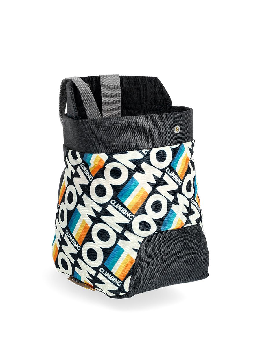 Pytlík na magnézium Moon Climbing Trad Chalk Bag - retro stripe black