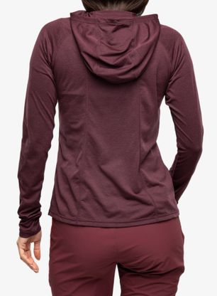 Dámské tričko s dlouhým rukávem Mountain Equipment Glace Hooded Top - raisin