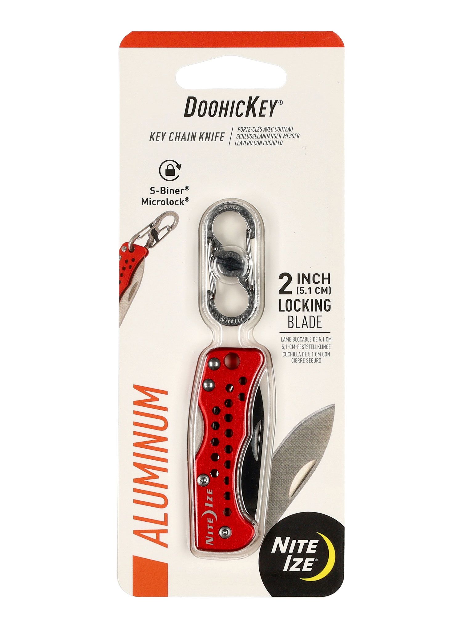 Nůž v podobě přívěsku Nite Ize DoohicKey Key Chain Knife - red