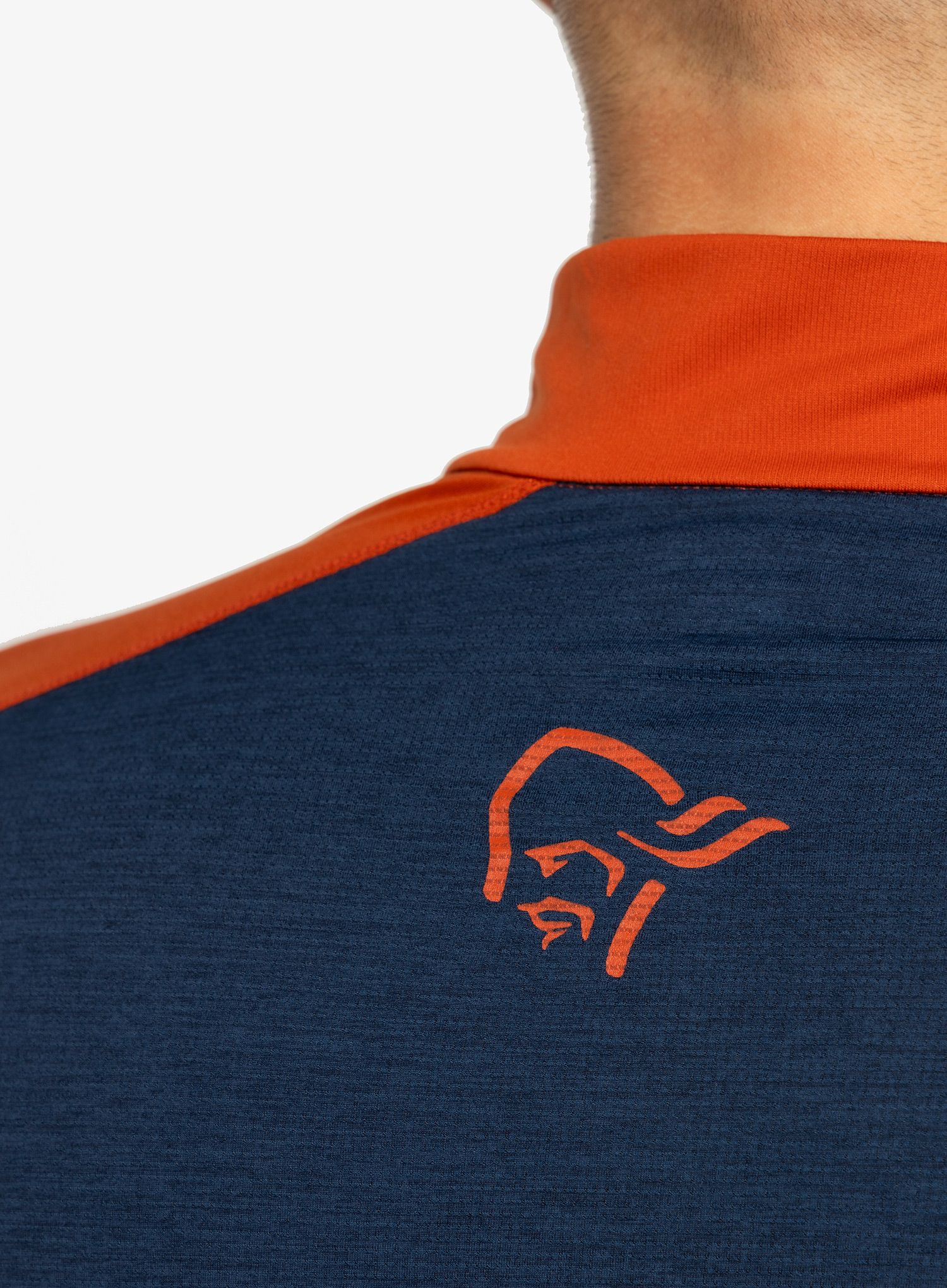 Cyklistická mikina Norrona Fjora Equaliser LS Zip Top - rooibos tea/indigo night