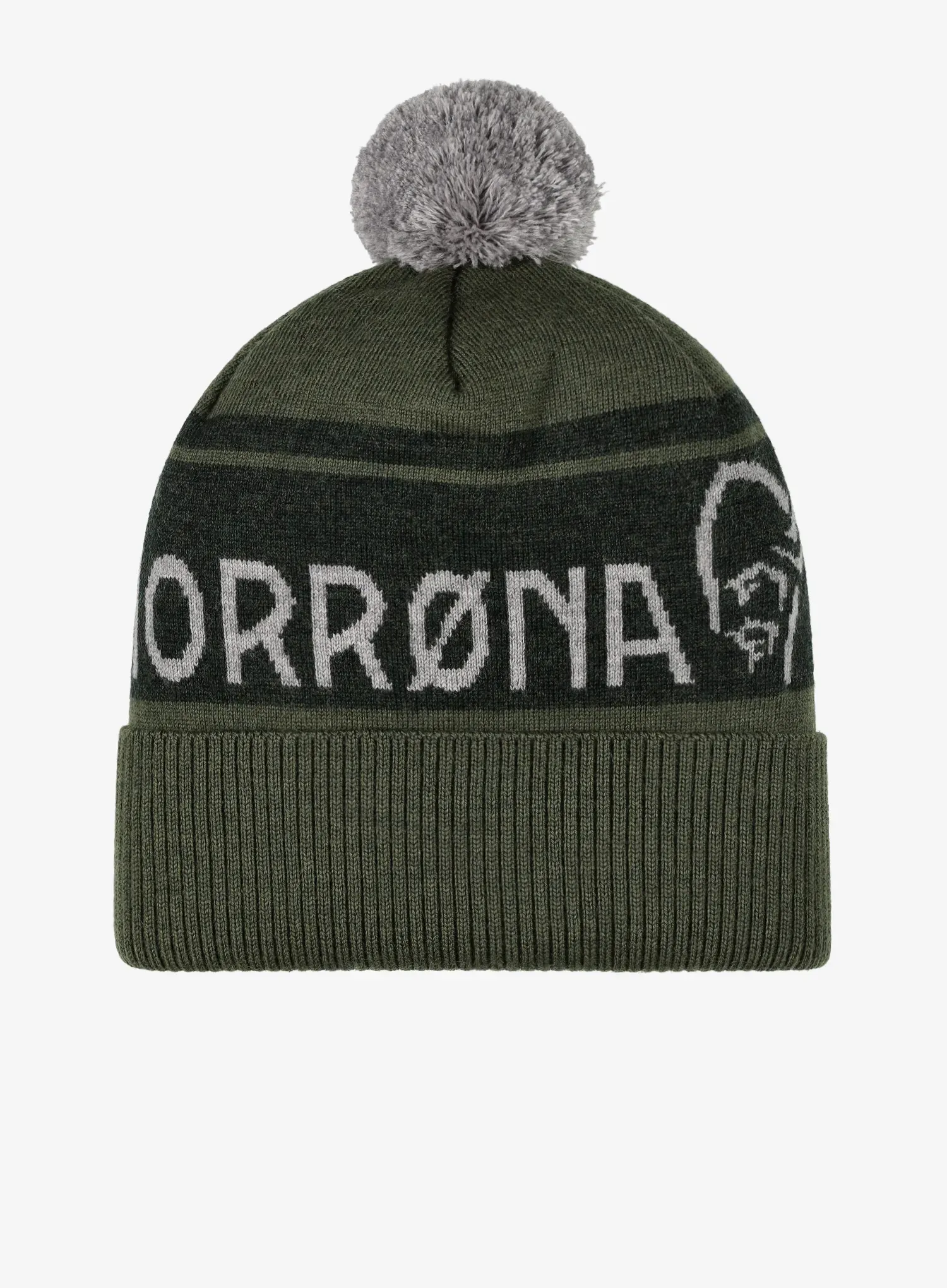 Zimní čepice Norrona Heavy MerinoUll Logo Beanie - olive night melange