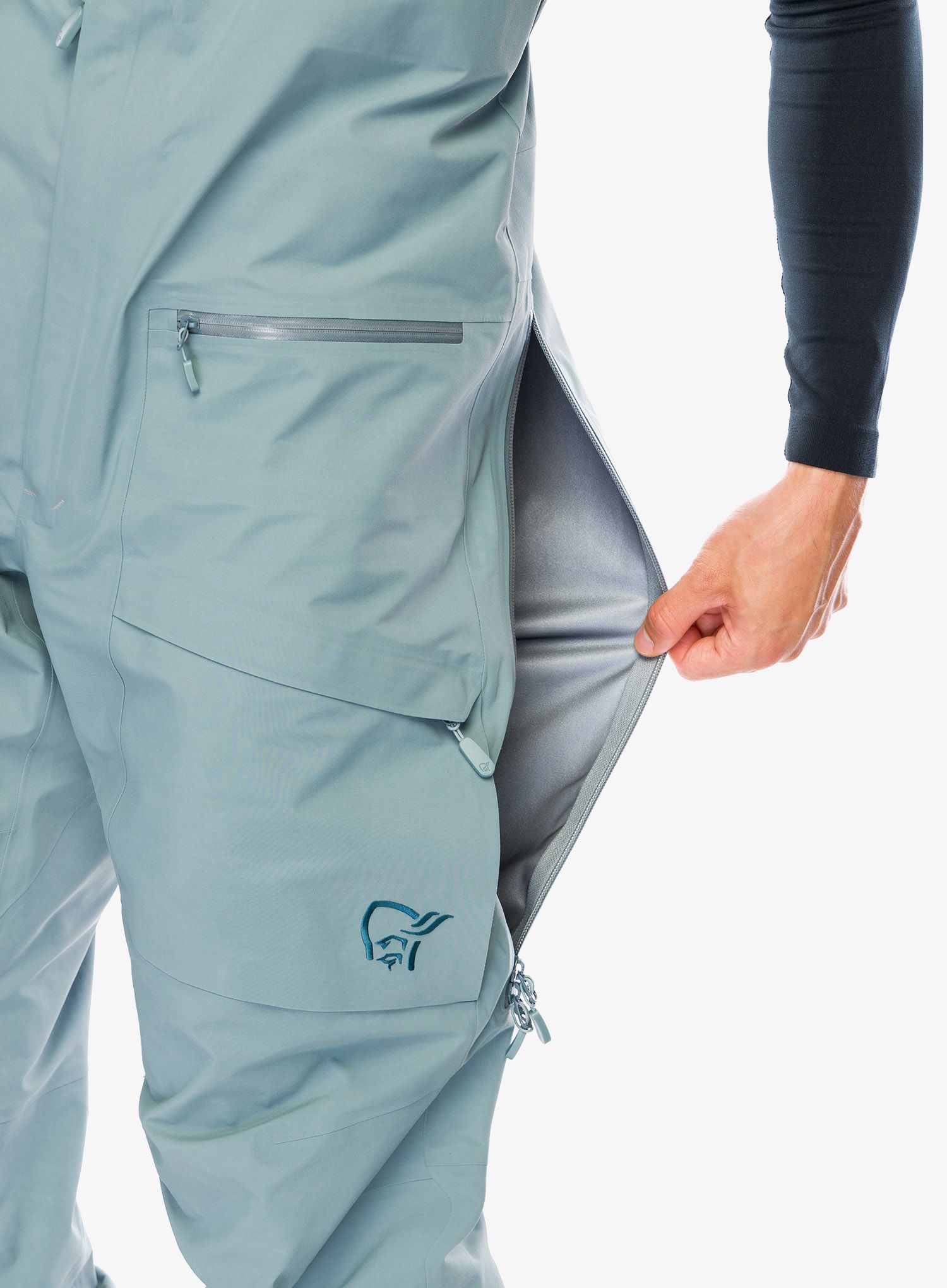 Membránové kalhoty Norrona More GORE-TEX Salopette - trooper
