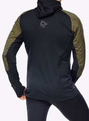 Bunda na běhání Norrona Senja Alpha90 Zip Hood - olive night
