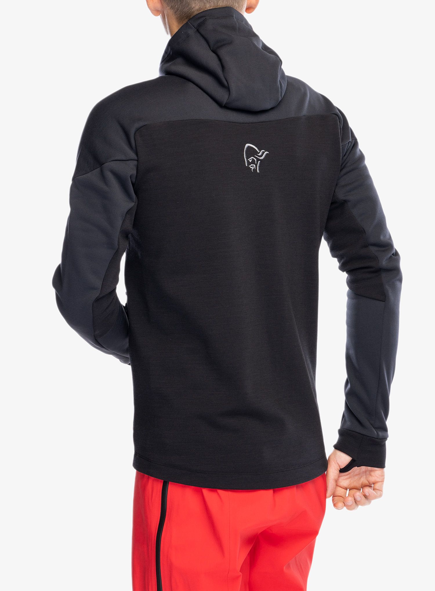 Mikina se zipem Norrona Trollveggen Powerstretch Pro Zip Hood - caviar