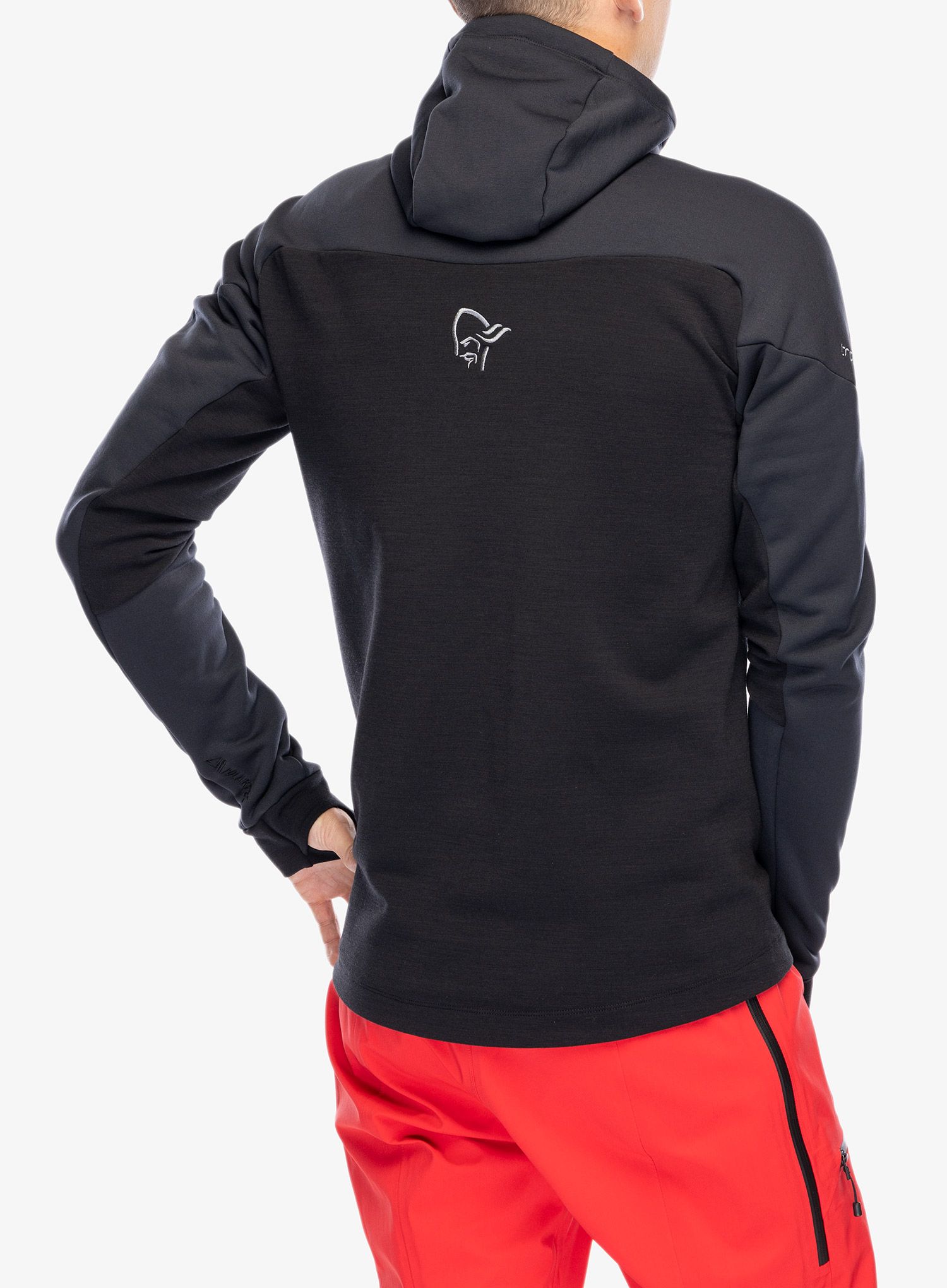 Mikina se zipem Norrona Trollveggen Powerstretch Pro Zip Hood - caviar