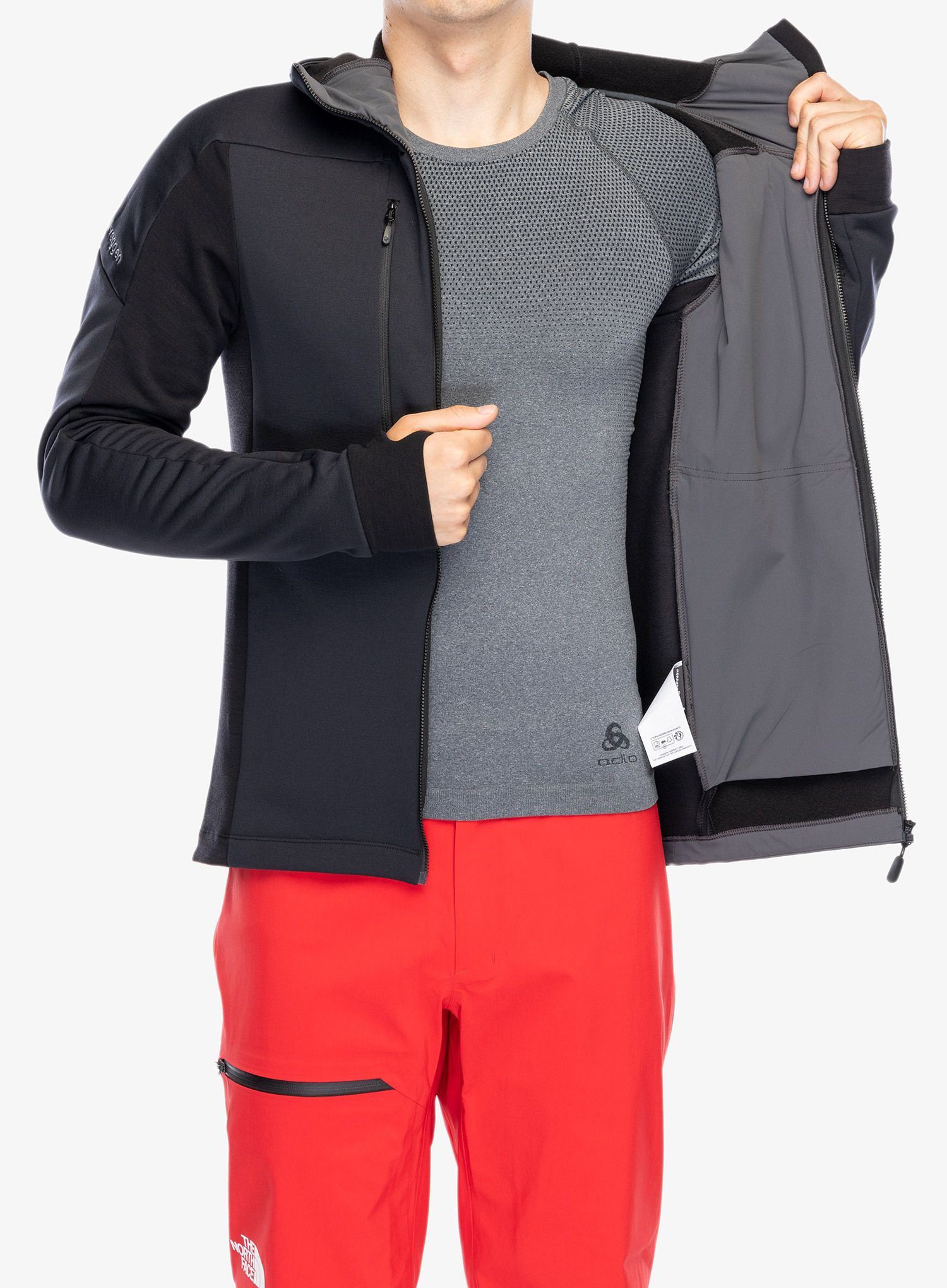 Mikina se zipem Norrona Trollveggen Powerstretch Pro Zip Hood - caviar