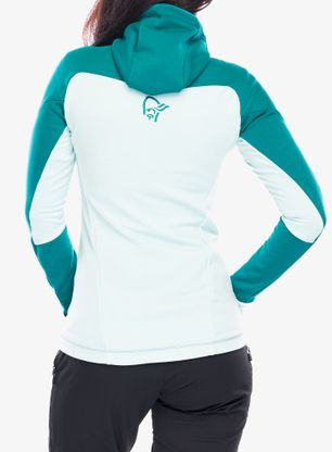 Dámská mikina se zipem Norrona Trollveggen Powerstretch Pro Zip Hood - everglade