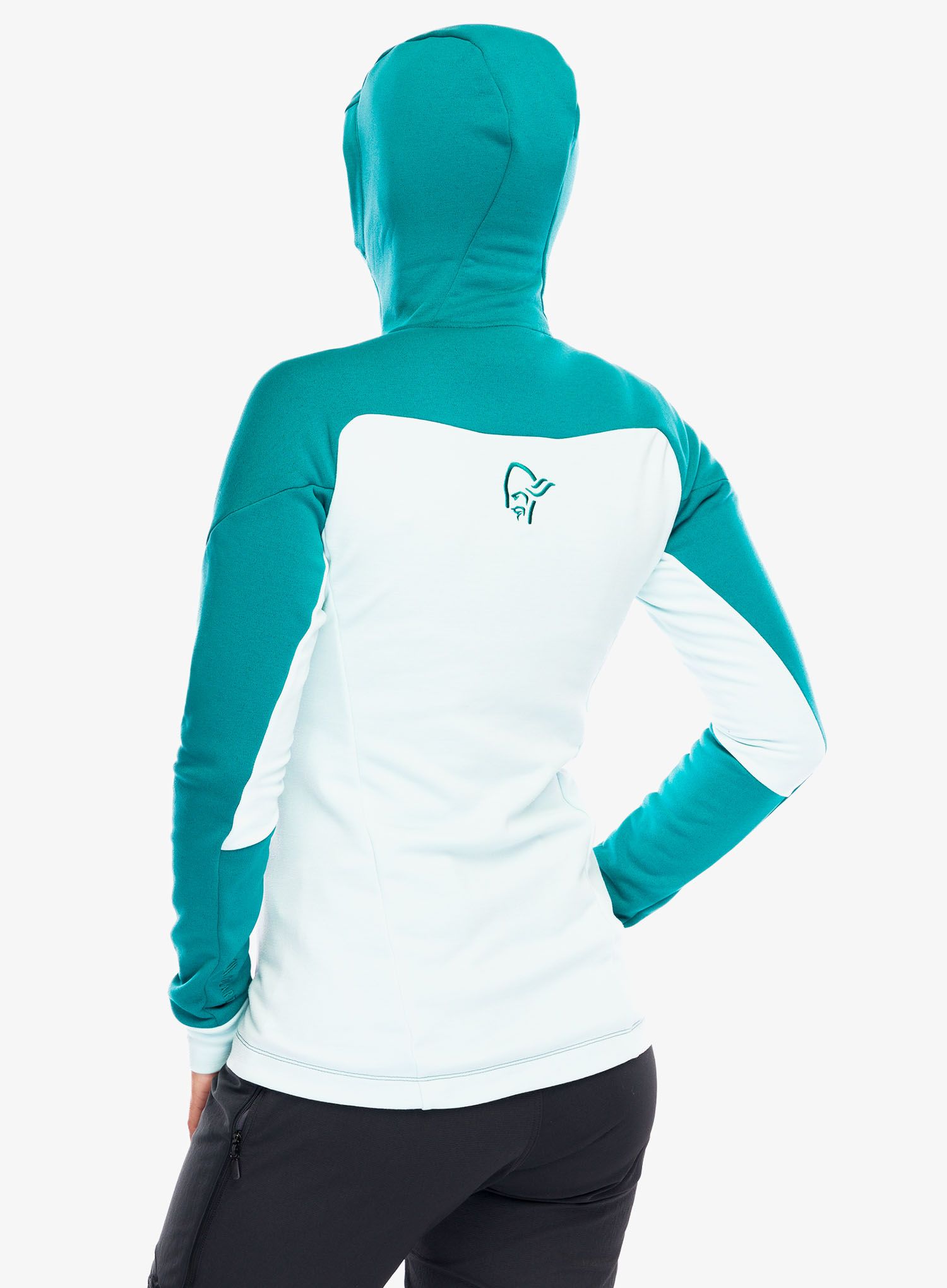 Dámská mikina se zipem Norrona Trollveggen Powerstretch Pro Zip Hood - everglade