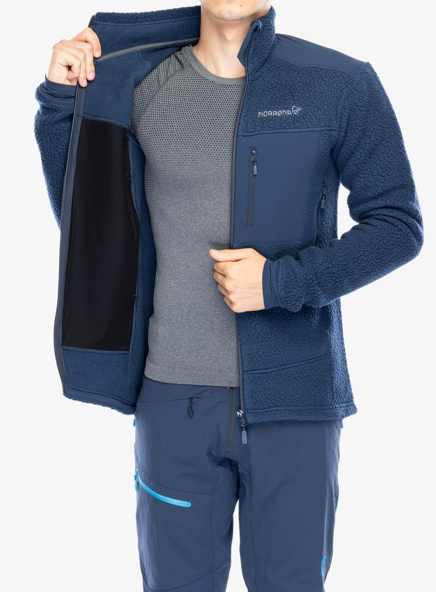 Fleecová bunda Norrona Trollveggen Thermal Pro Jacket - indigo night/indigo night