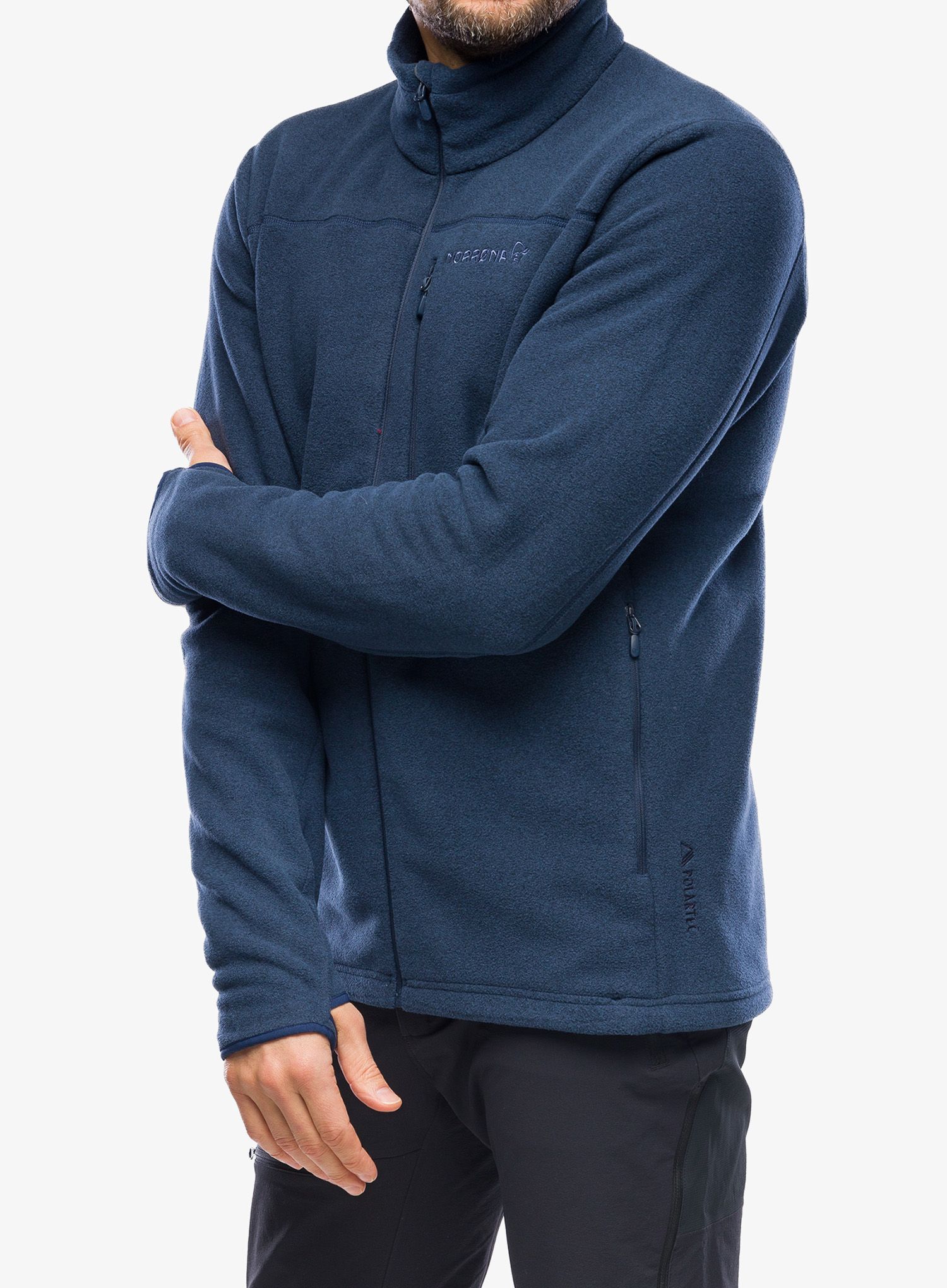 Mikina bez kapuce Norrona Warm2 Jacket - indigo night
