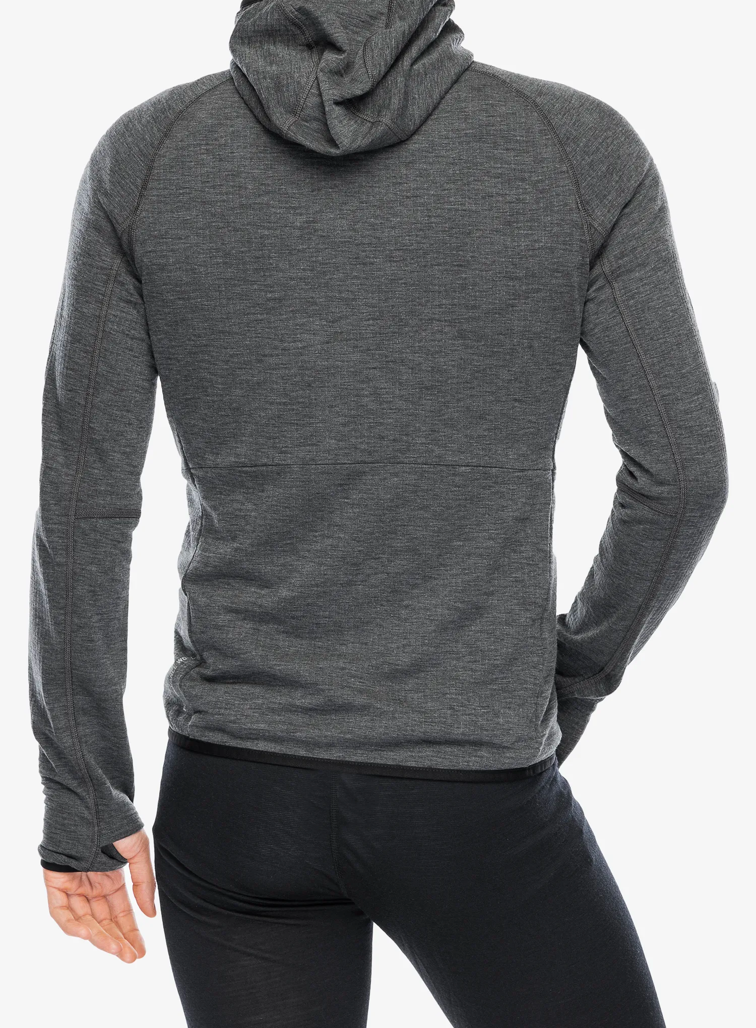 Mikina s kapucí Odlo Ascent Mid Layer Hoody Full Zip - black