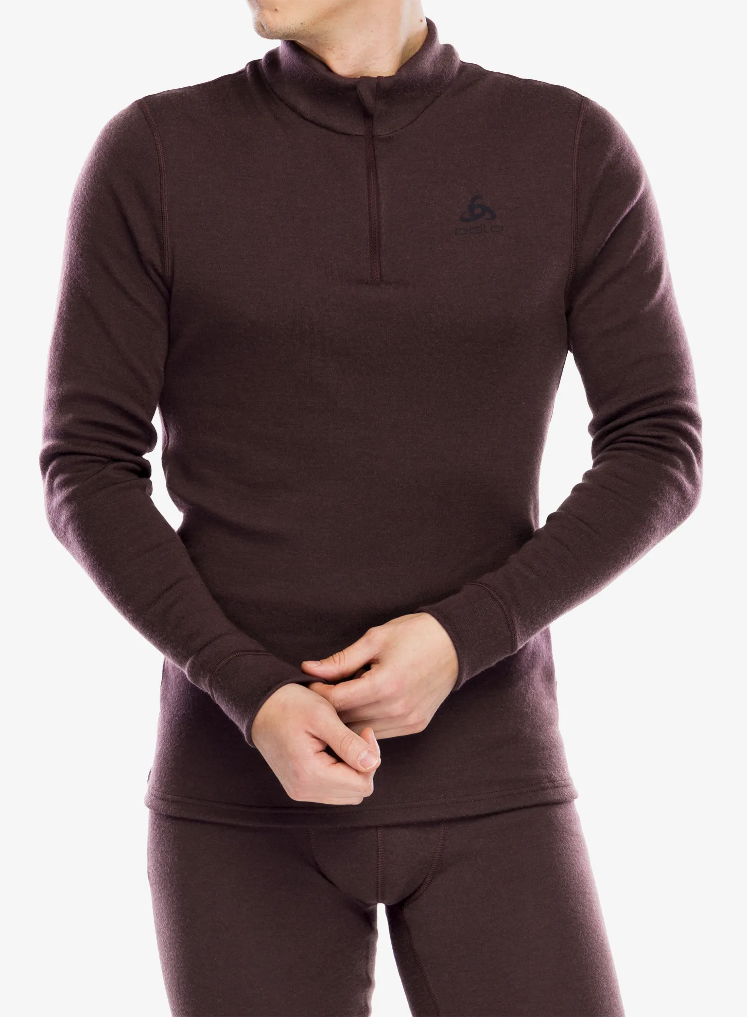 Funkční mikina Odlo Merino 260 BL Top Turtle Neck LS Half Zip - fudge