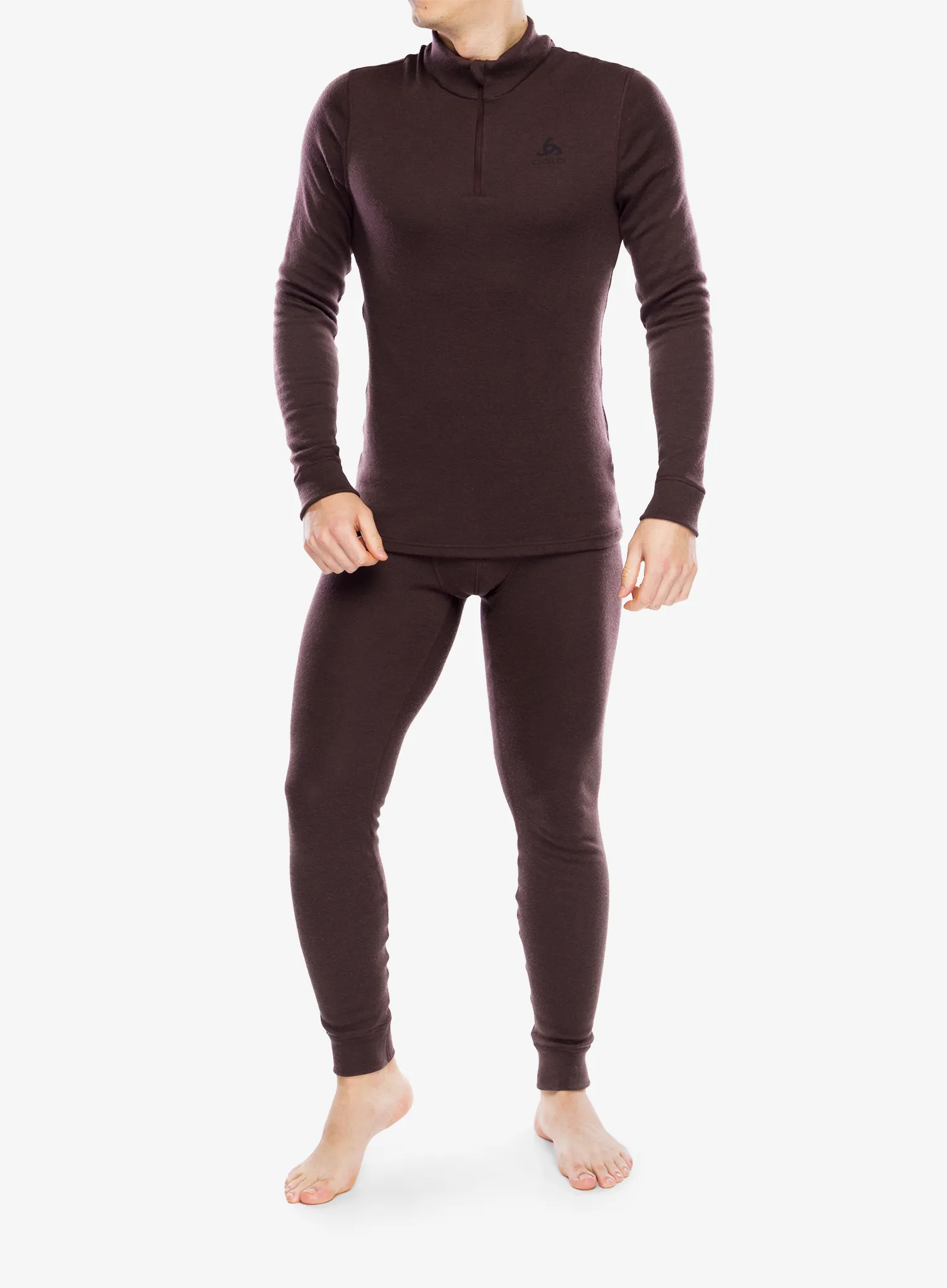Funkční mikina Odlo Merino 260 BL Top Turtle Neck LS Half Zip - fudge