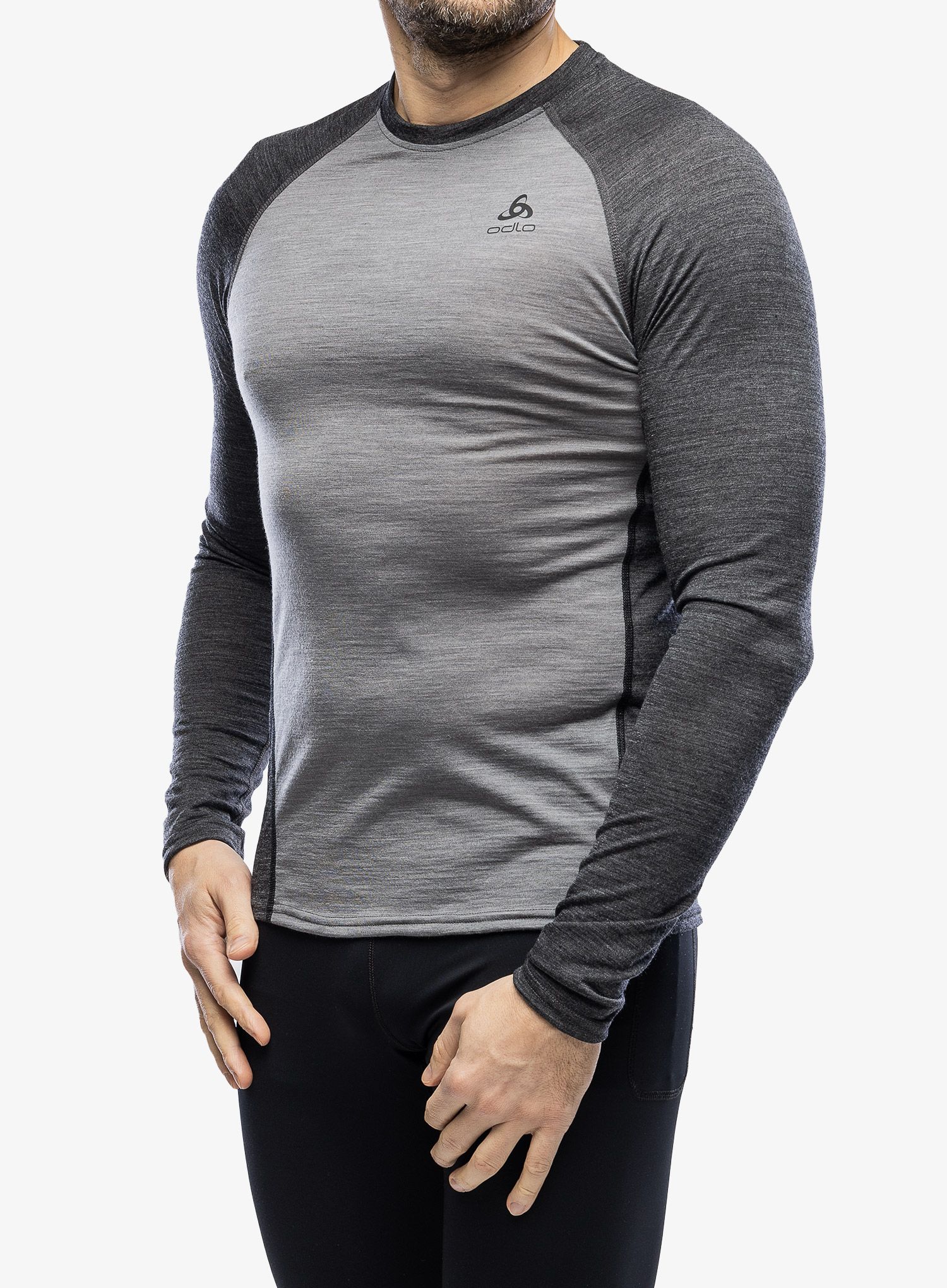 Funkční mikina Odlo Natural Performance PW 150 BL Top Crew Neck LS - grey melange