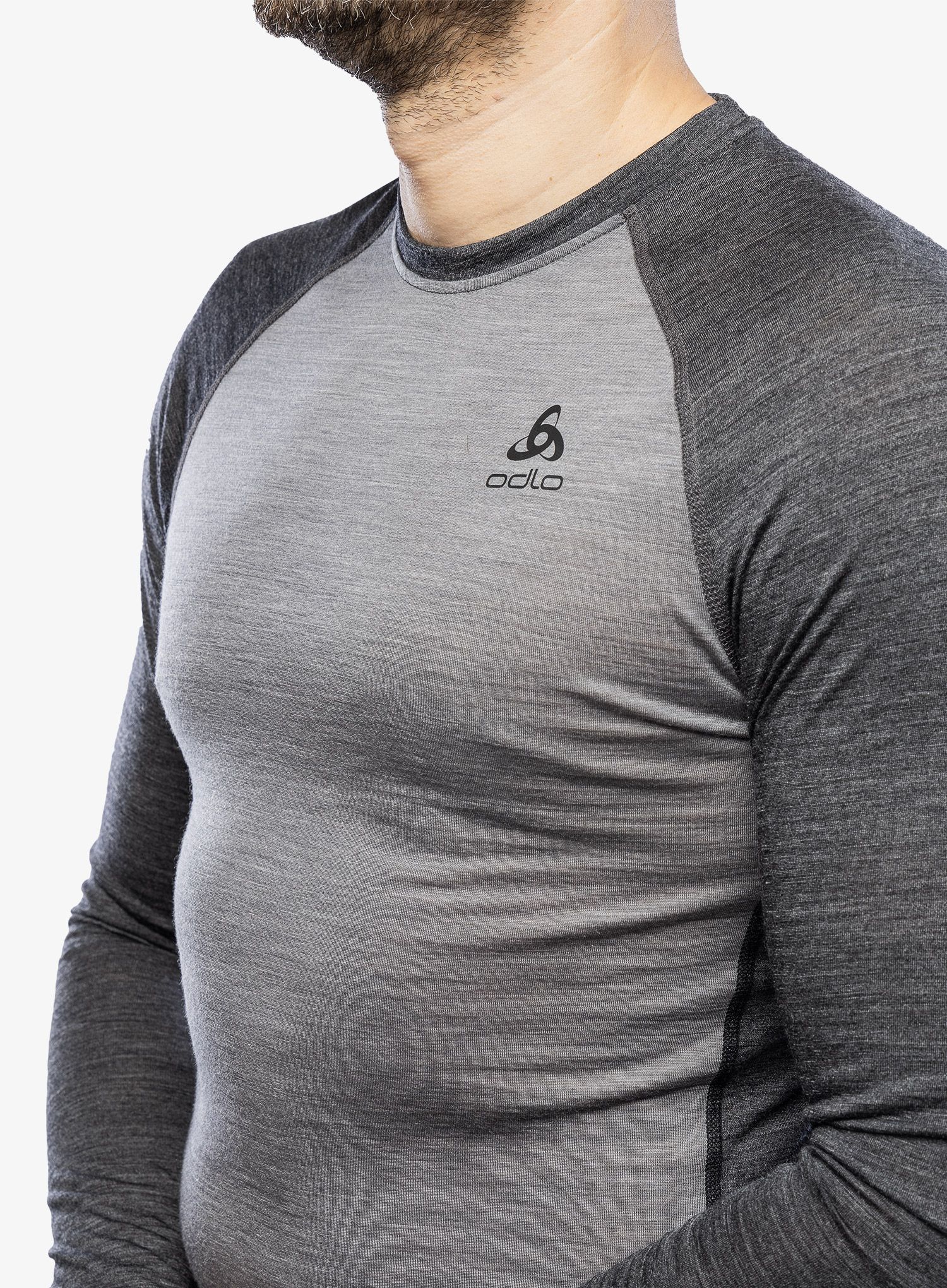 Funkční mikina Odlo Natural Performance PW 150 BL Top Crew Neck LS - grey melange