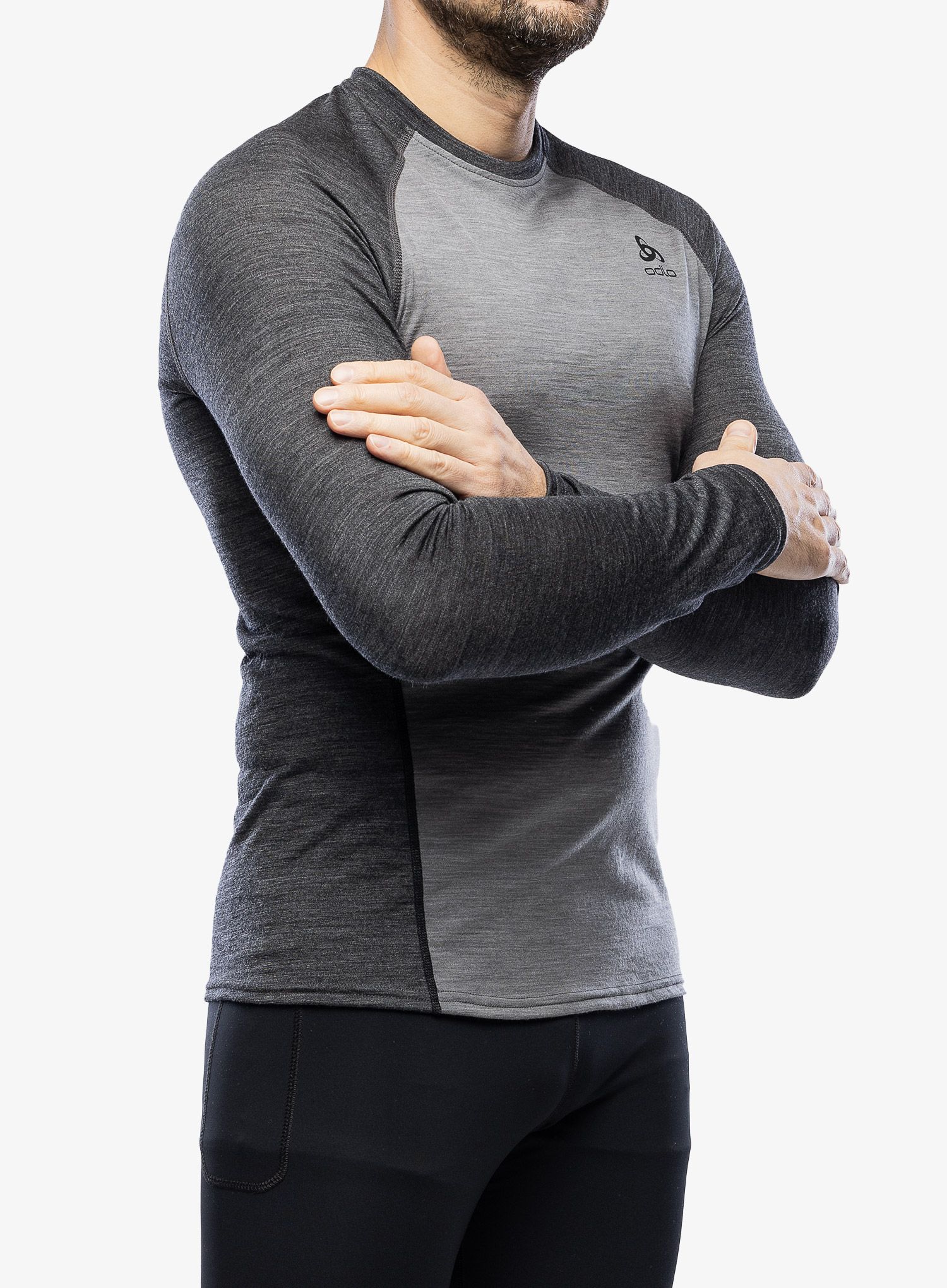 Funkční mikina Odlo Natural Performance PW 150 BL Top Crew Neck LS - grey melange