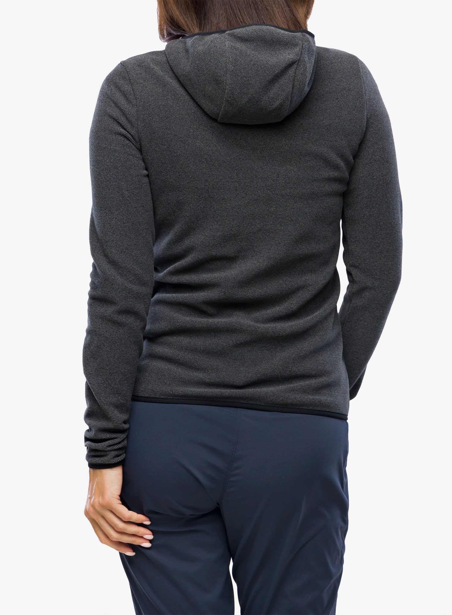 Dámská mikina Odlo Roy Mid Layer Hoody Full Zip - shale grey/black stripes