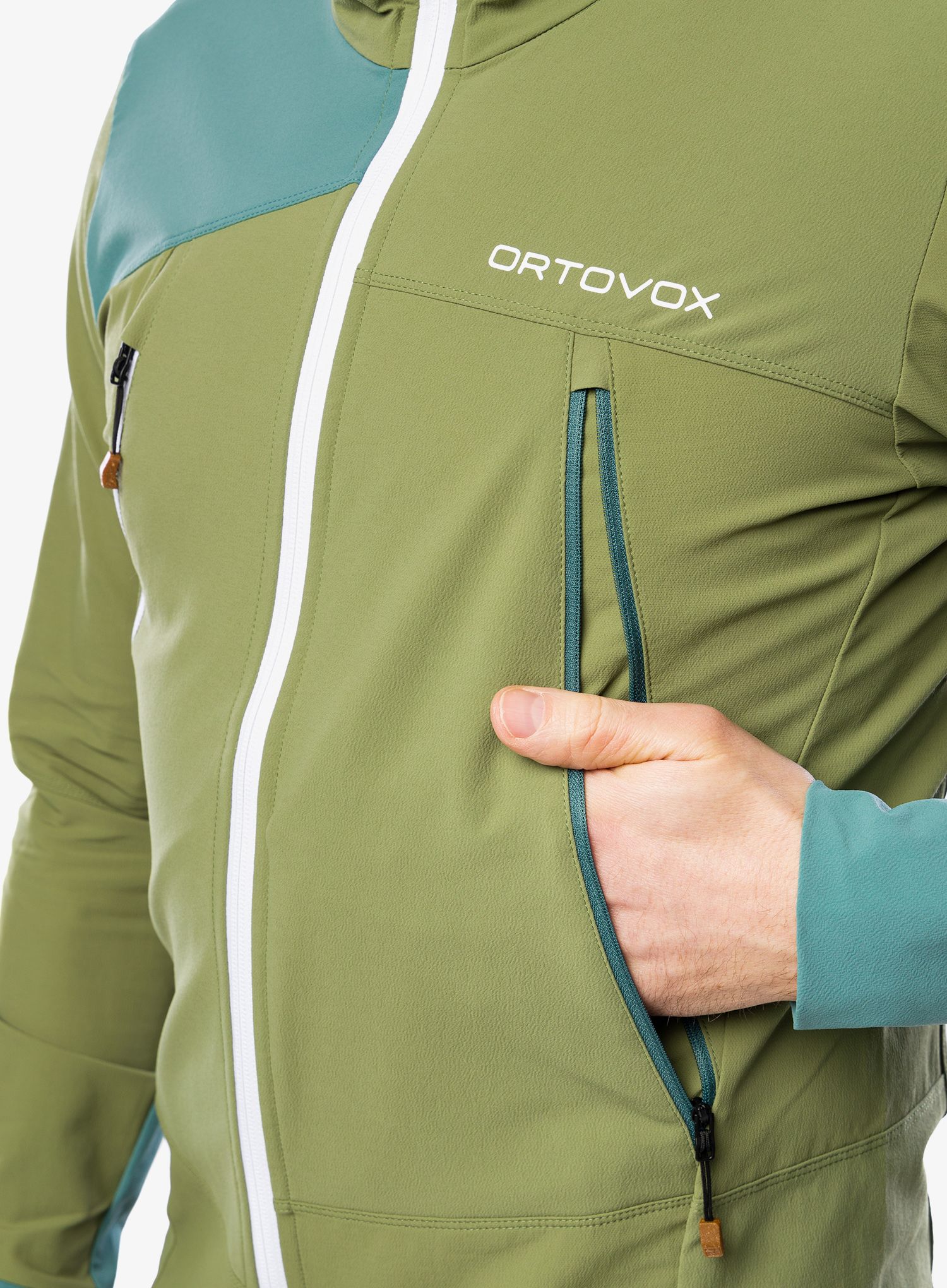 Softshellová bunda pánská Ortovox Pala Hooded Jacket - wild herbs