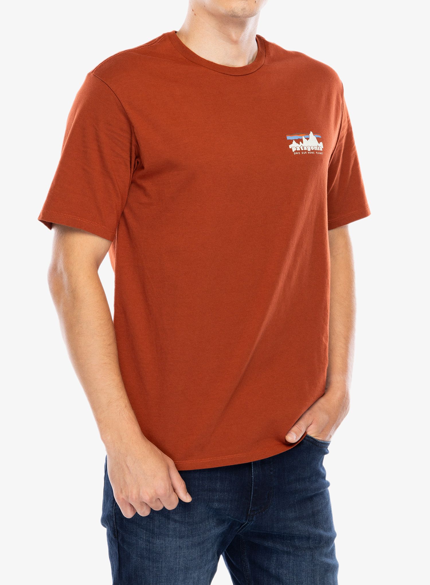 Bavlněné tričko Patagonia 73 Skyline Organic T-Shirt - burnished red